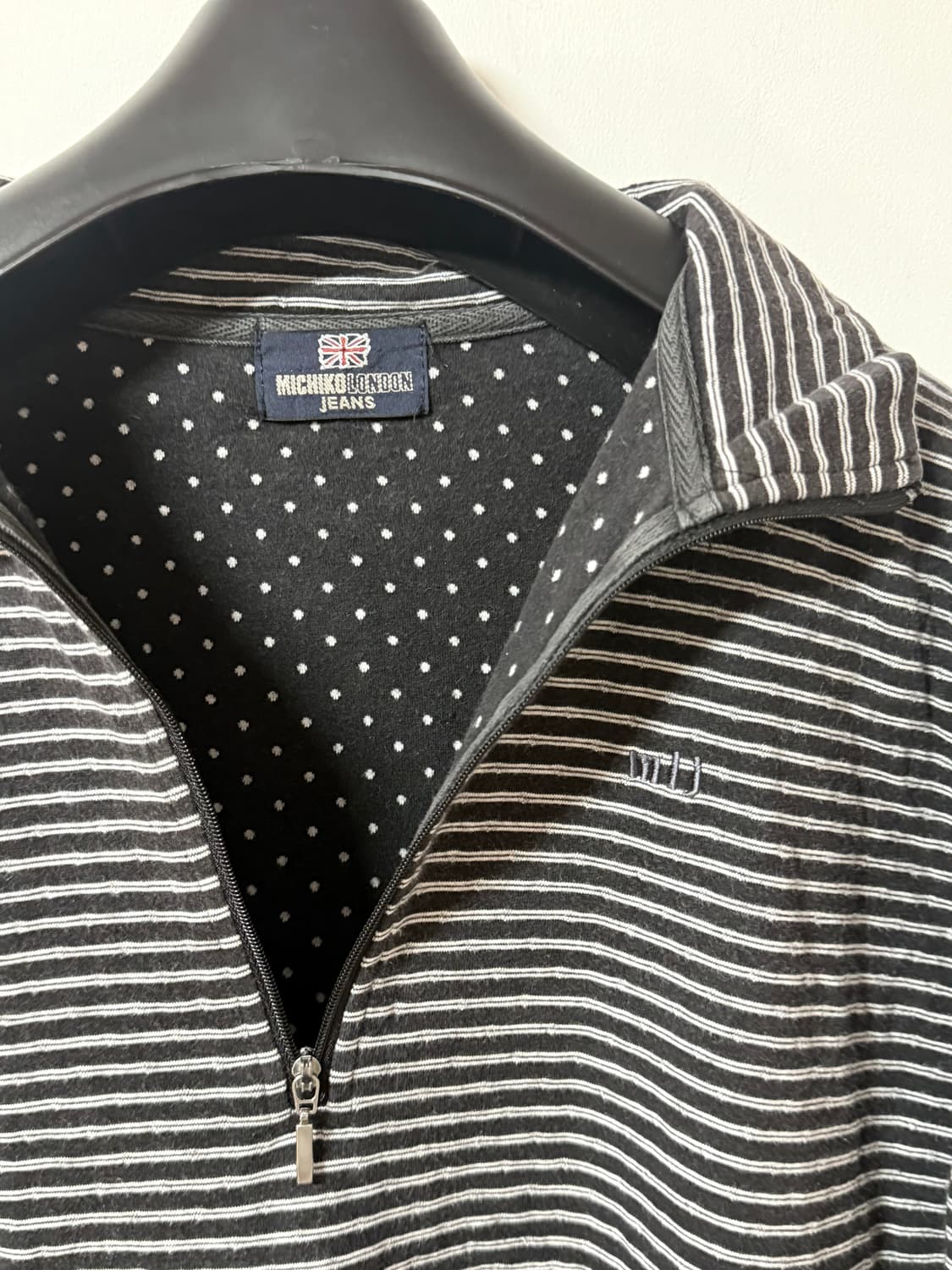 90‘s Michiko london  키치 모리 도트 스트라이프 반집업 상품이미지3