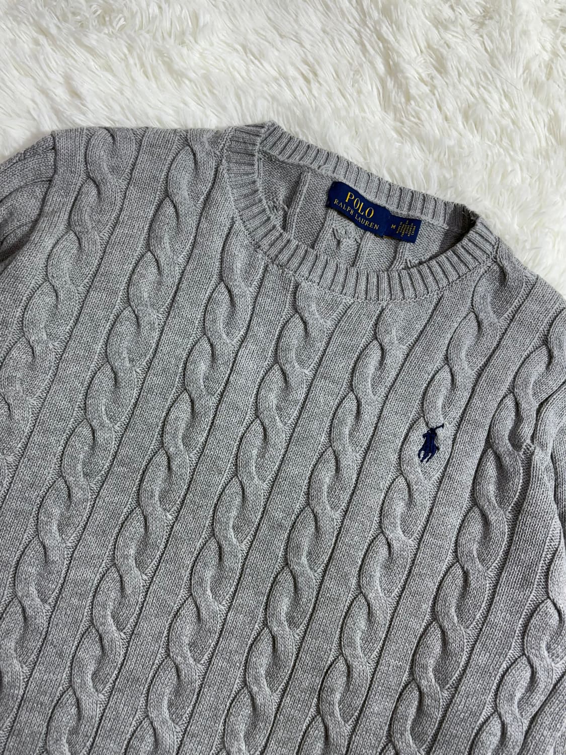 폴로 랄프로렌 그레이 포니 꽈배기 니트  상품이미지4