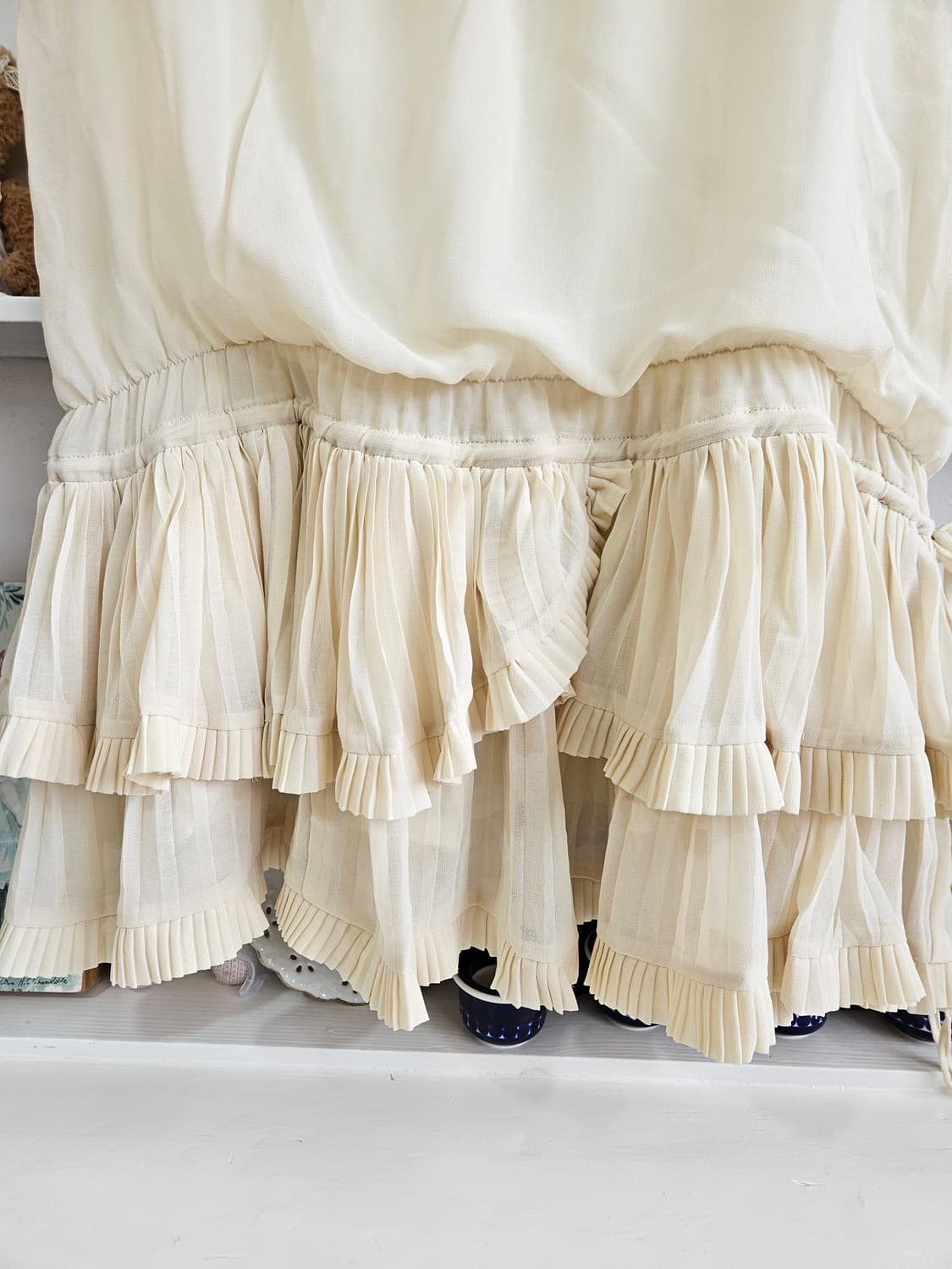 크림 프릴 쉬폰 원피스 상품이미지7