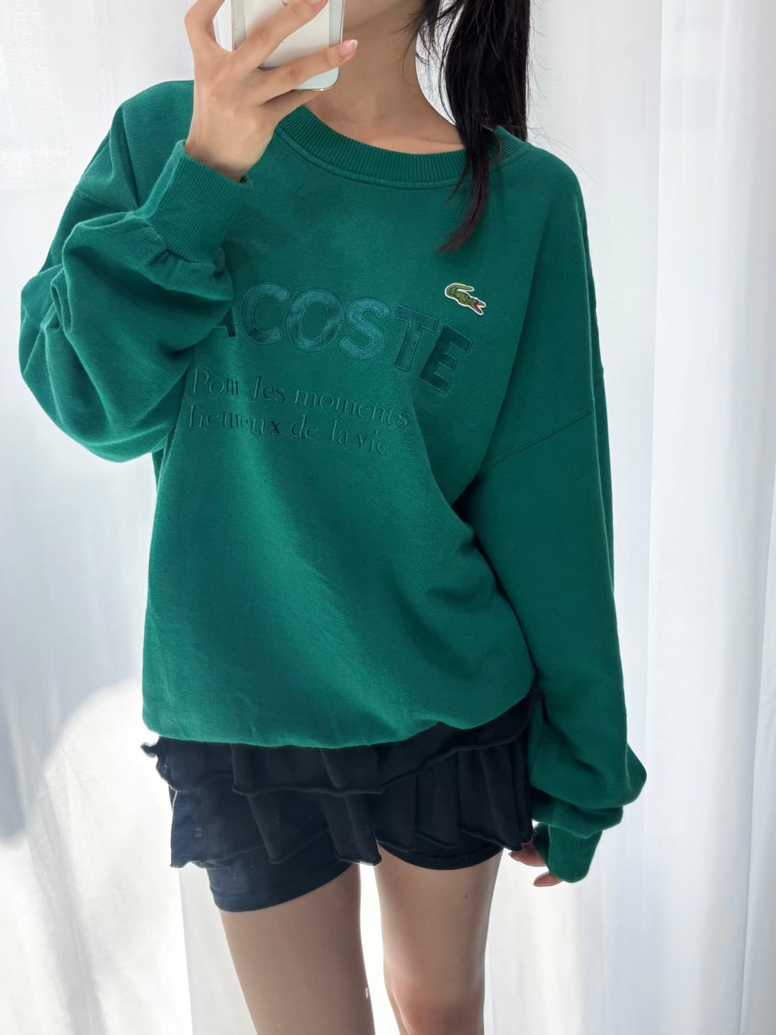 Lacoste 슈미즈 라코스테 그린 로고 맨투맨  상품이미지1