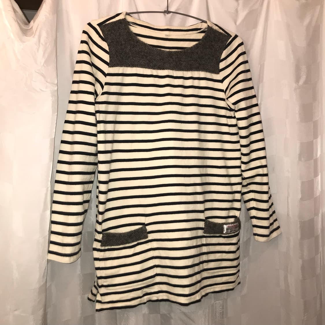 JPN Vintage 모리걸 포켓 스트라이프 롱슬리브 상품이미지2