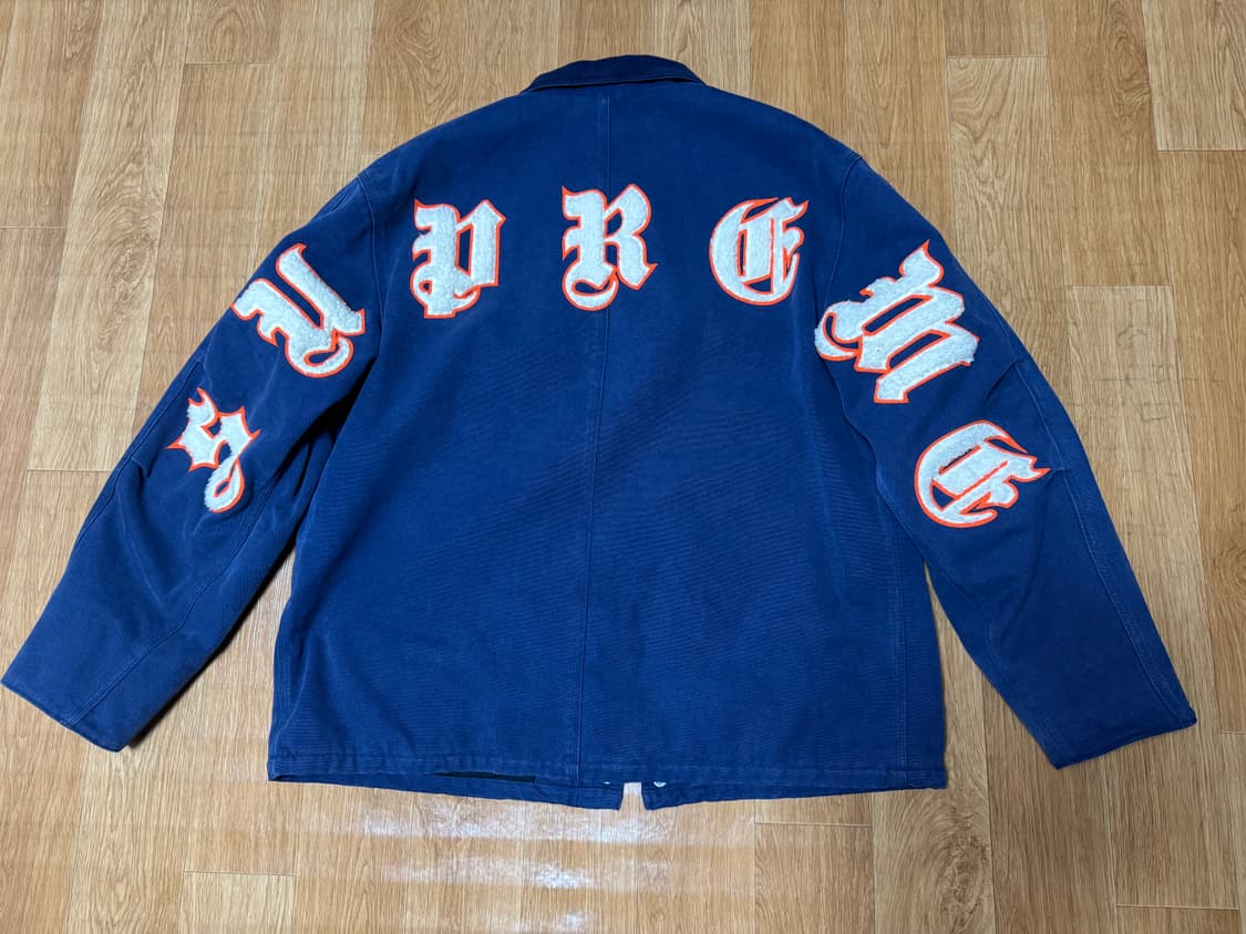 슈프림 올드 잉글리쉬 캔버스 워크 자켓 네이비 - 25SS 상품이미지2