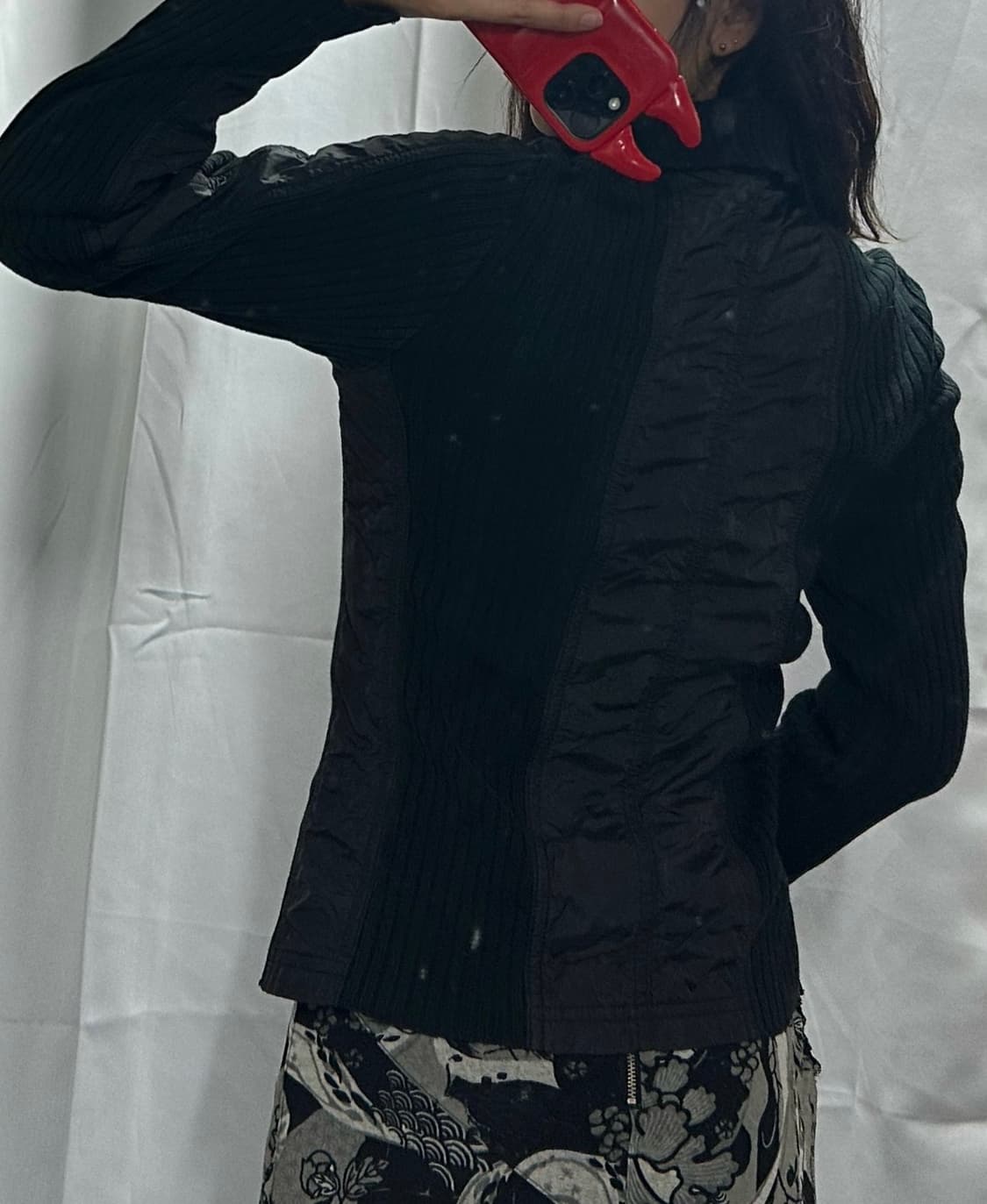 와투케 골지+나일론 투웨이 집업 오즈온 오존 오리엔탈 스커트 코디 상품이미지4