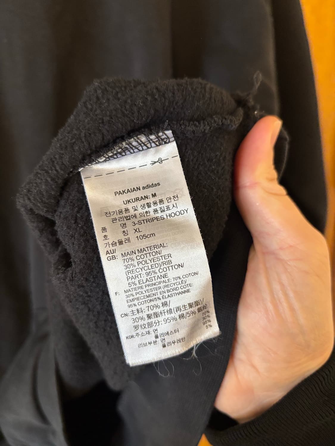 아디다스 삼선 후드티 블랙 상품이미지6