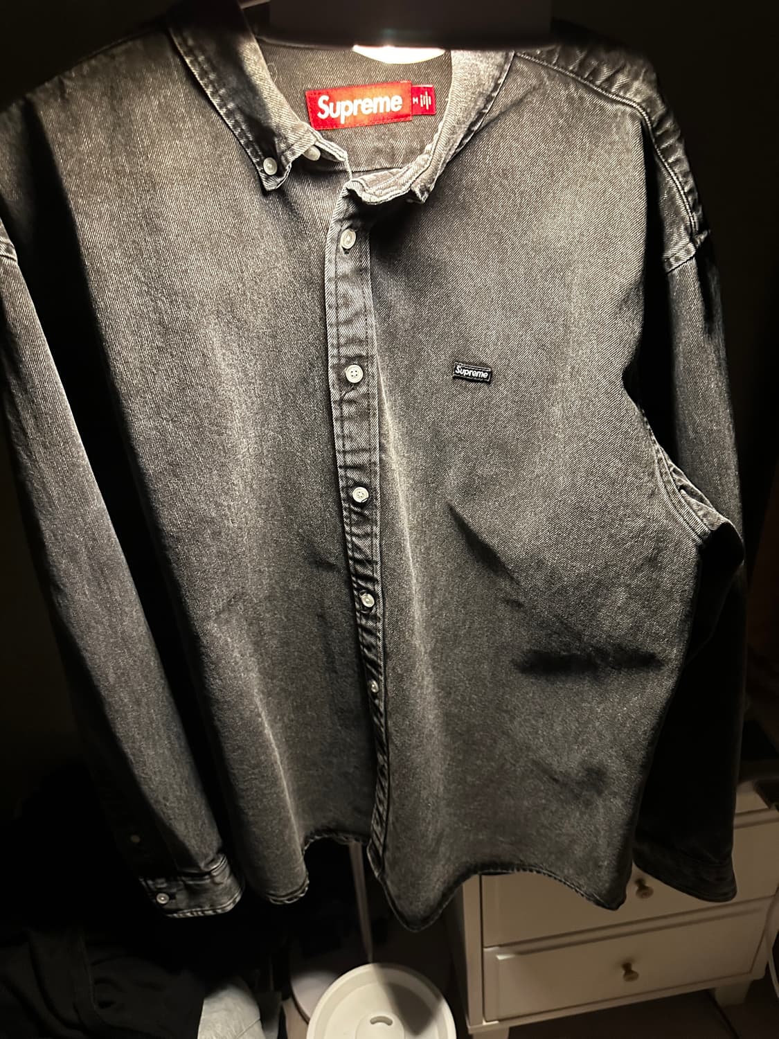 슈프림 스몰 박스 데님 셔츠 블랙 상품이미지4