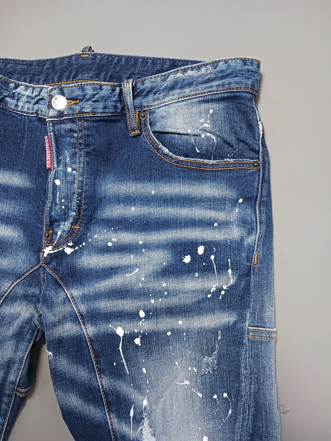 [50] 디스퀘어드2 화이트 스플래터 타이디바이커진 청바지 34 35 상품이미지4