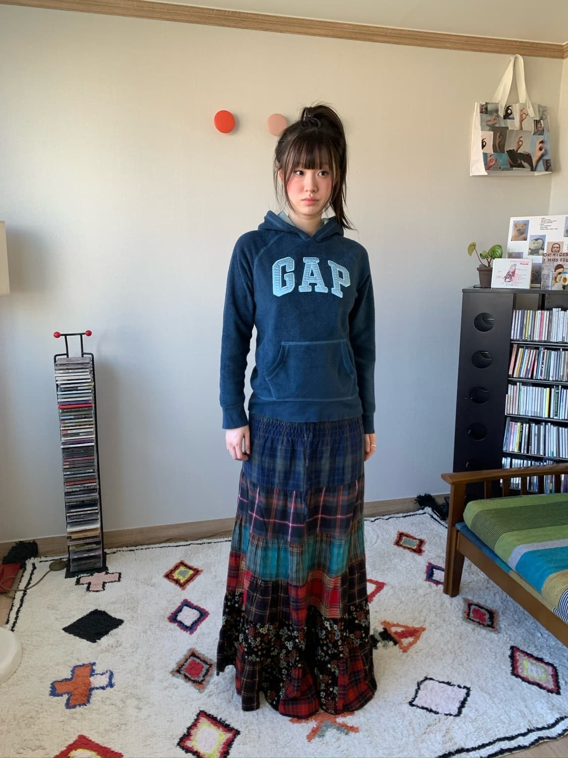 winter patchwork maxi skirt 상품이미지1