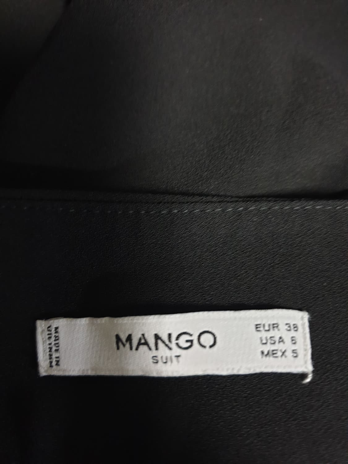 망고 수트라인 우먼 벨티드 스판 와이드슬랙스 블랙 (S) 상품이미지4