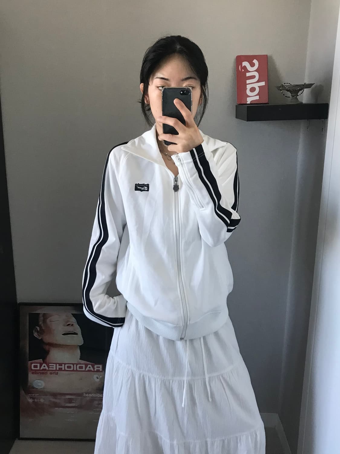 오니츠카 타이거 일본라인 사이드라인 화이트 트랙탑 져지 상품이미지3