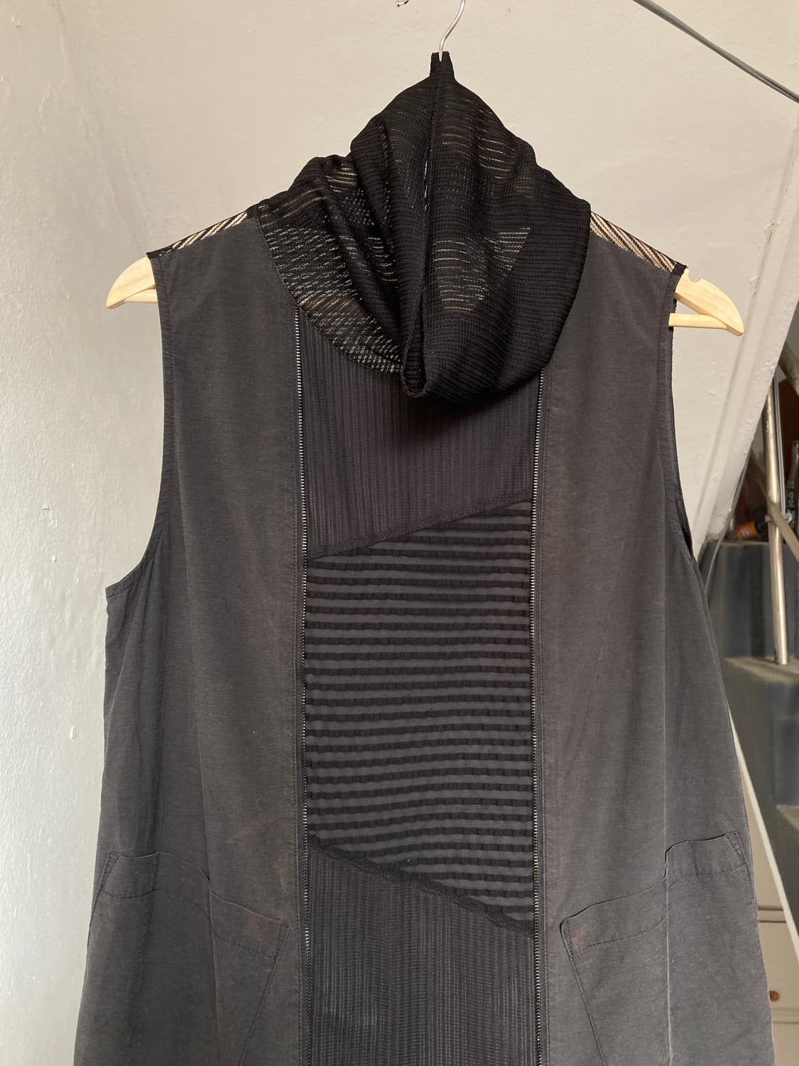 레이어드 블랙 미디 원피스 상품이미지3