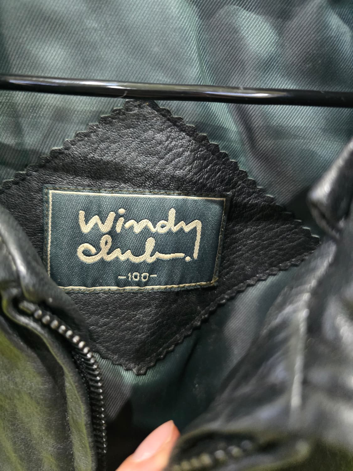 윈디클럽 블랙 가죽 자켓 100 상품이미지3