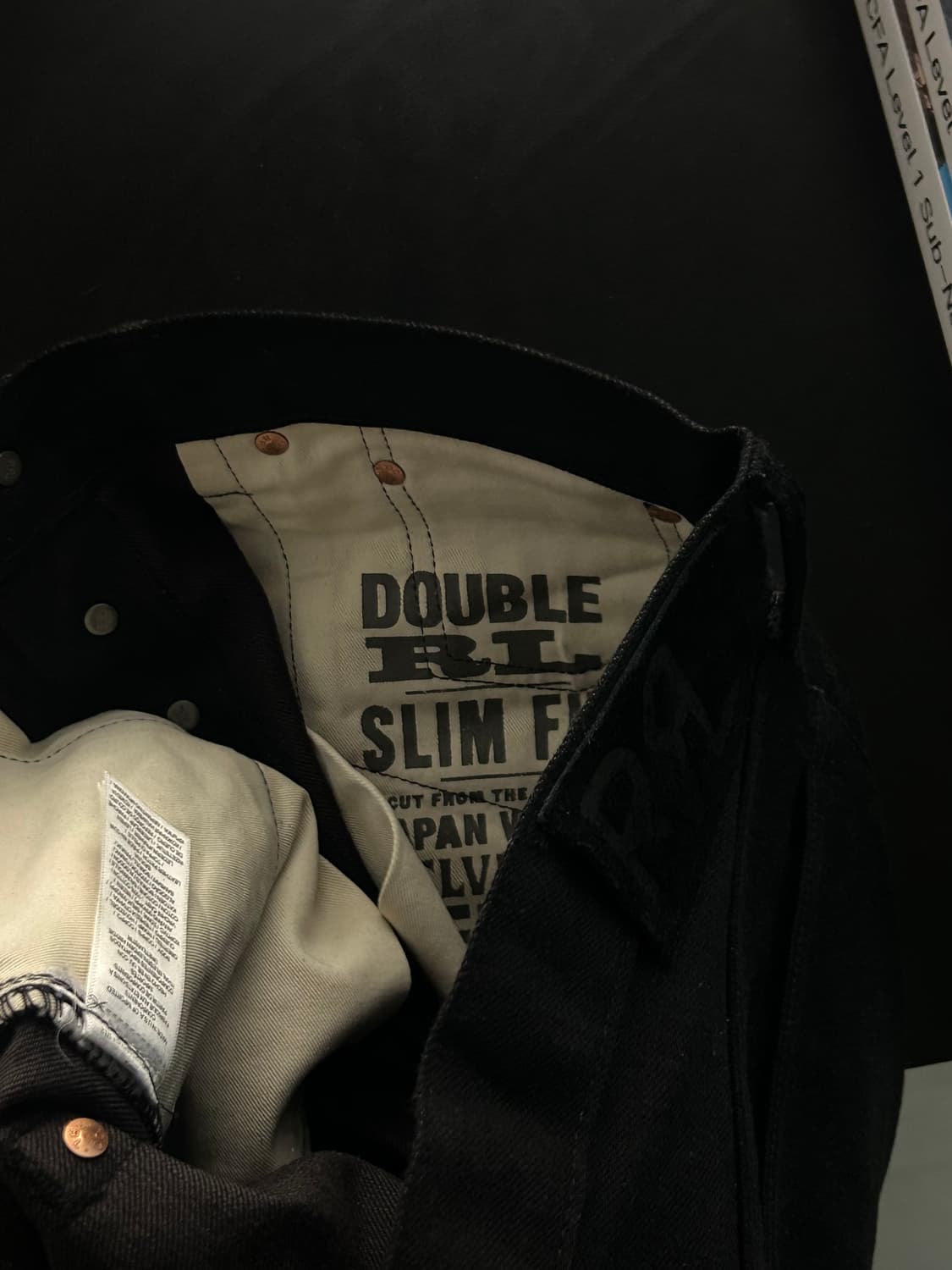더블알엘 슬림핏 블랙 온 블랙 셀비지 상품이미지5