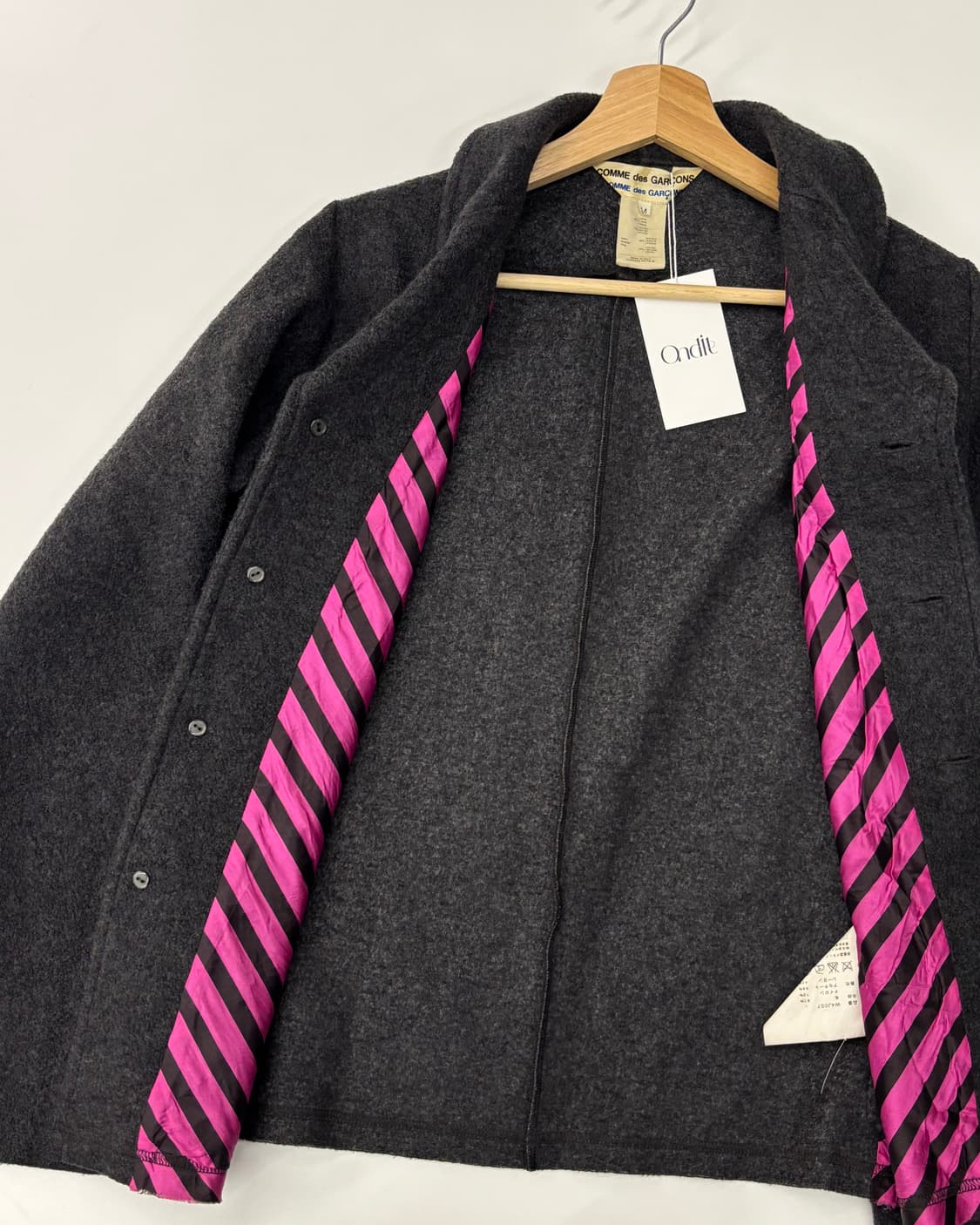 Comme des Garcons 꼼데가르송 그레이 하프 코트 상품이미지5