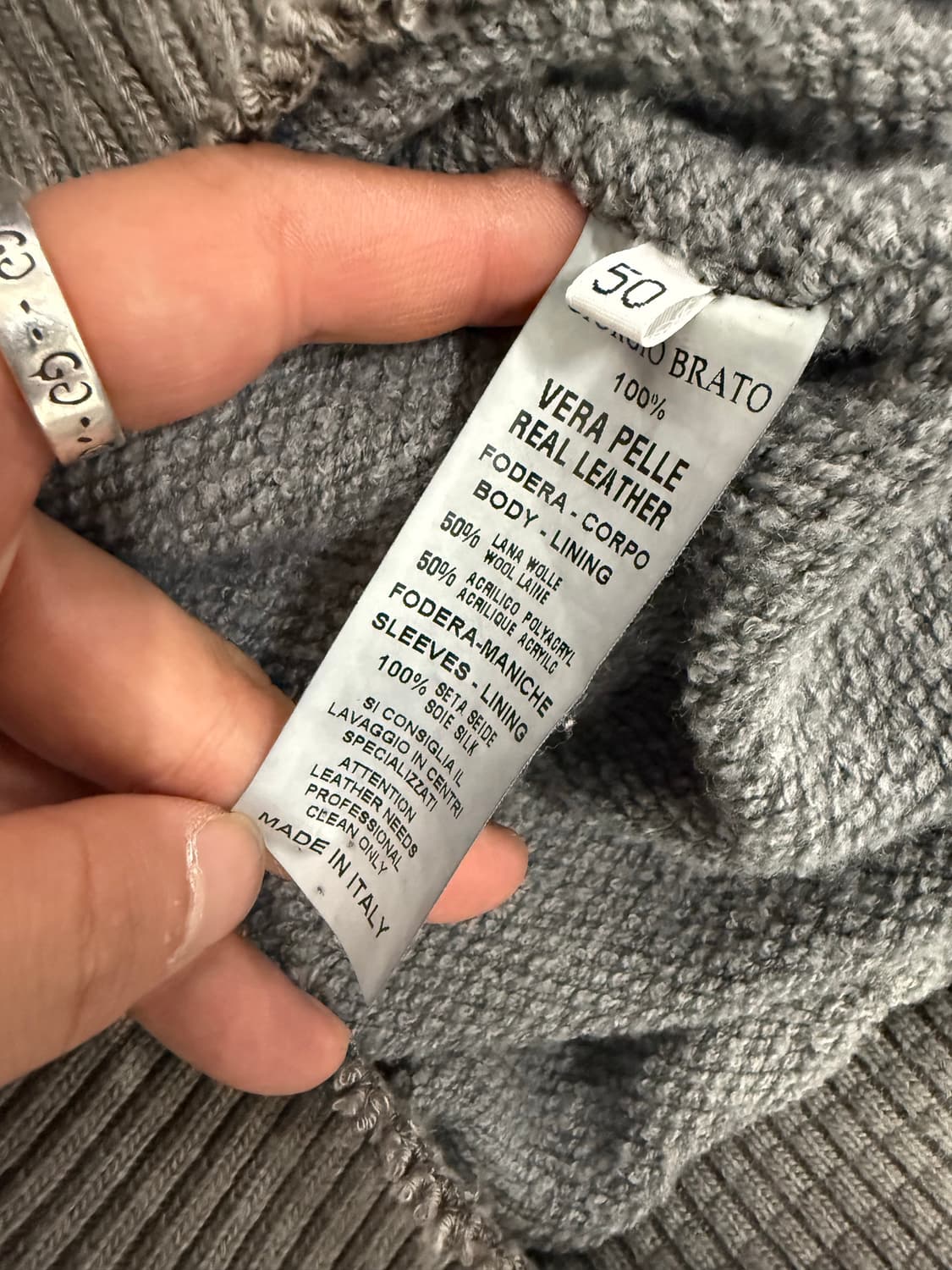 GIORGIO BRATO 조르지오 브라토 후드 가죽 자켓 50사이즈 상품이미지5