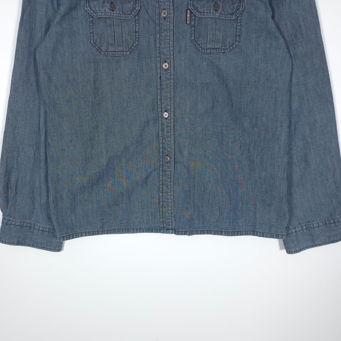 LEE JEANS 투포켓 샴브레이 데님 긴팔 셔츠 L 상품이미지4