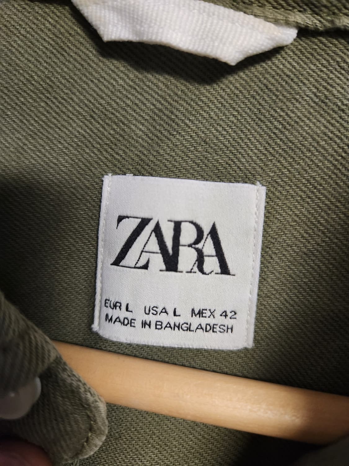 자라 셔츠 카키색 L 상품이미지2