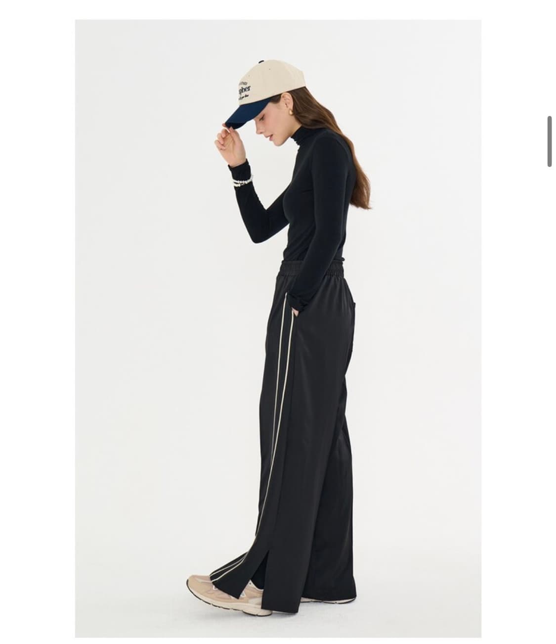 [메타퍼] MET slit wide slacks black 상품이미지6