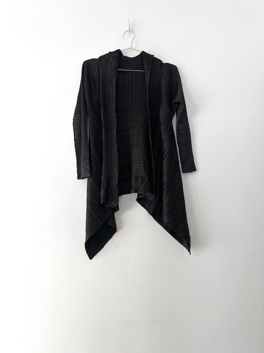 Pleats open cardigan / black 상품이미지1