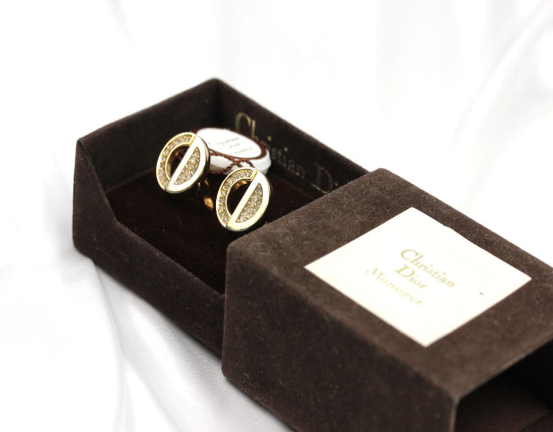 디올 A등급 CD로고 큐빅 남자 명품 커프스 빈티지 상품이미지1
