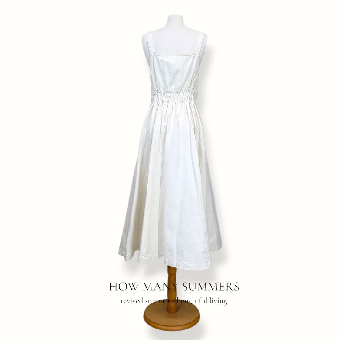 Ray Cassin 화이트 데님 뷔스티에 롱 원피스 F 버튼다운 코튼 상품이미지3