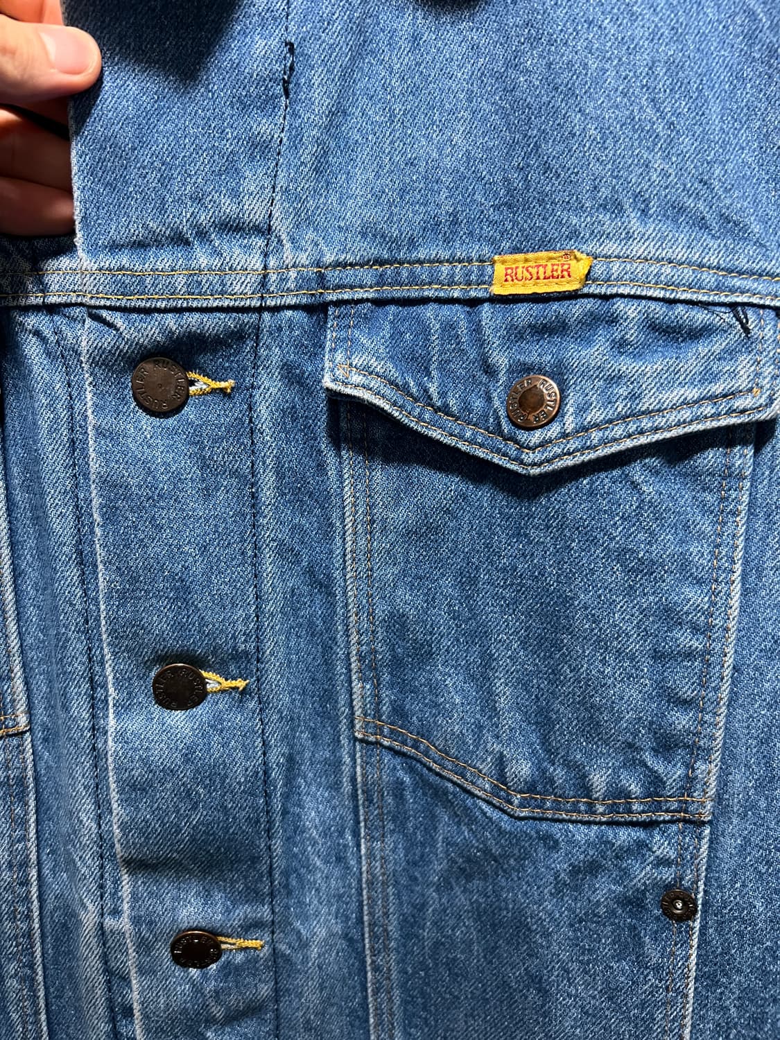 [XL]90's 랭글러 RUSTLER 웨스턴 데님 트러커 자켓 상품이미지3