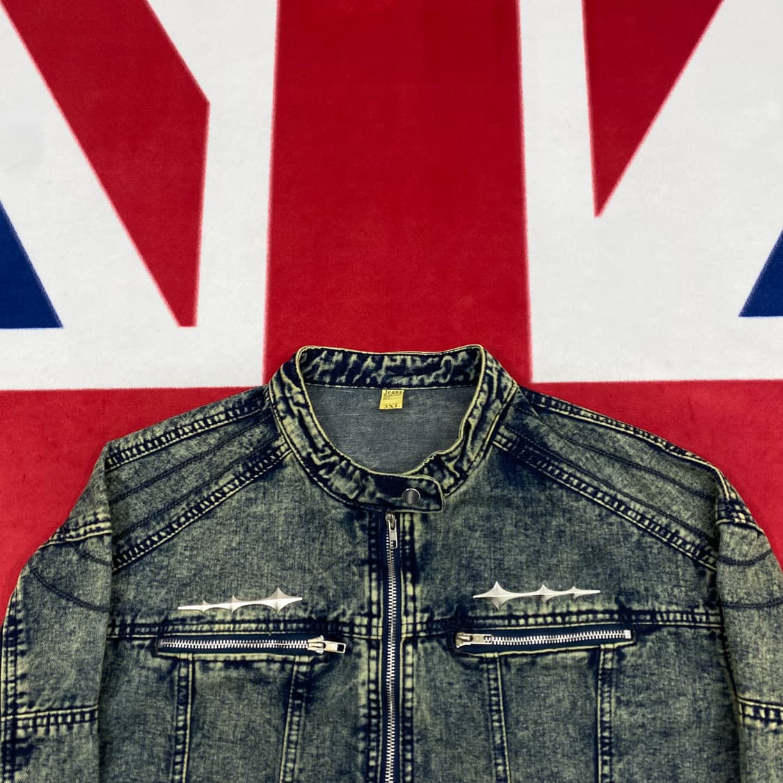 빈티지 워싱 데님자켓 3XL 실측 XL-2XL  상품이미지3