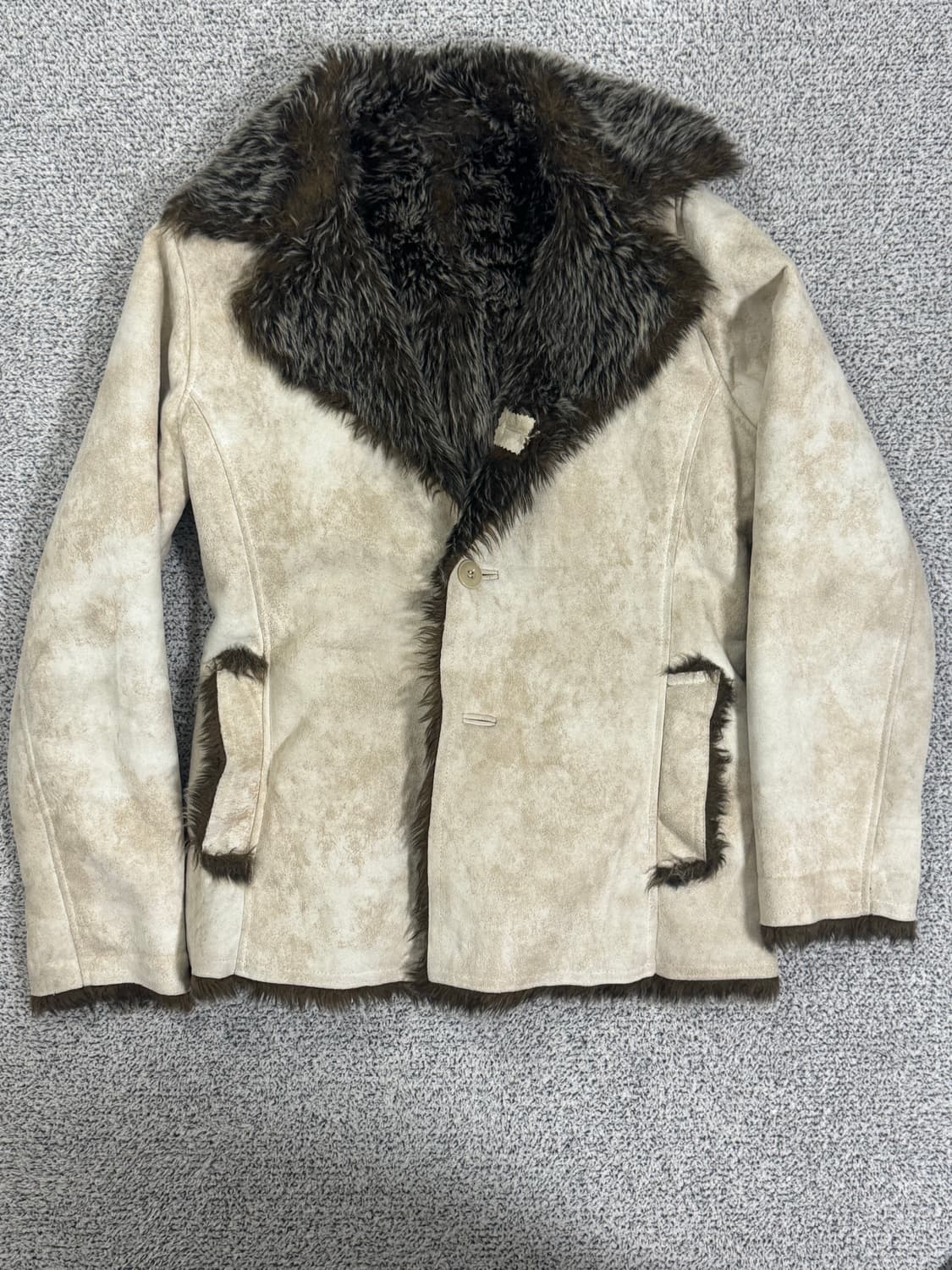 Vintage Fur Collar Suede Jacket 상품이미지2