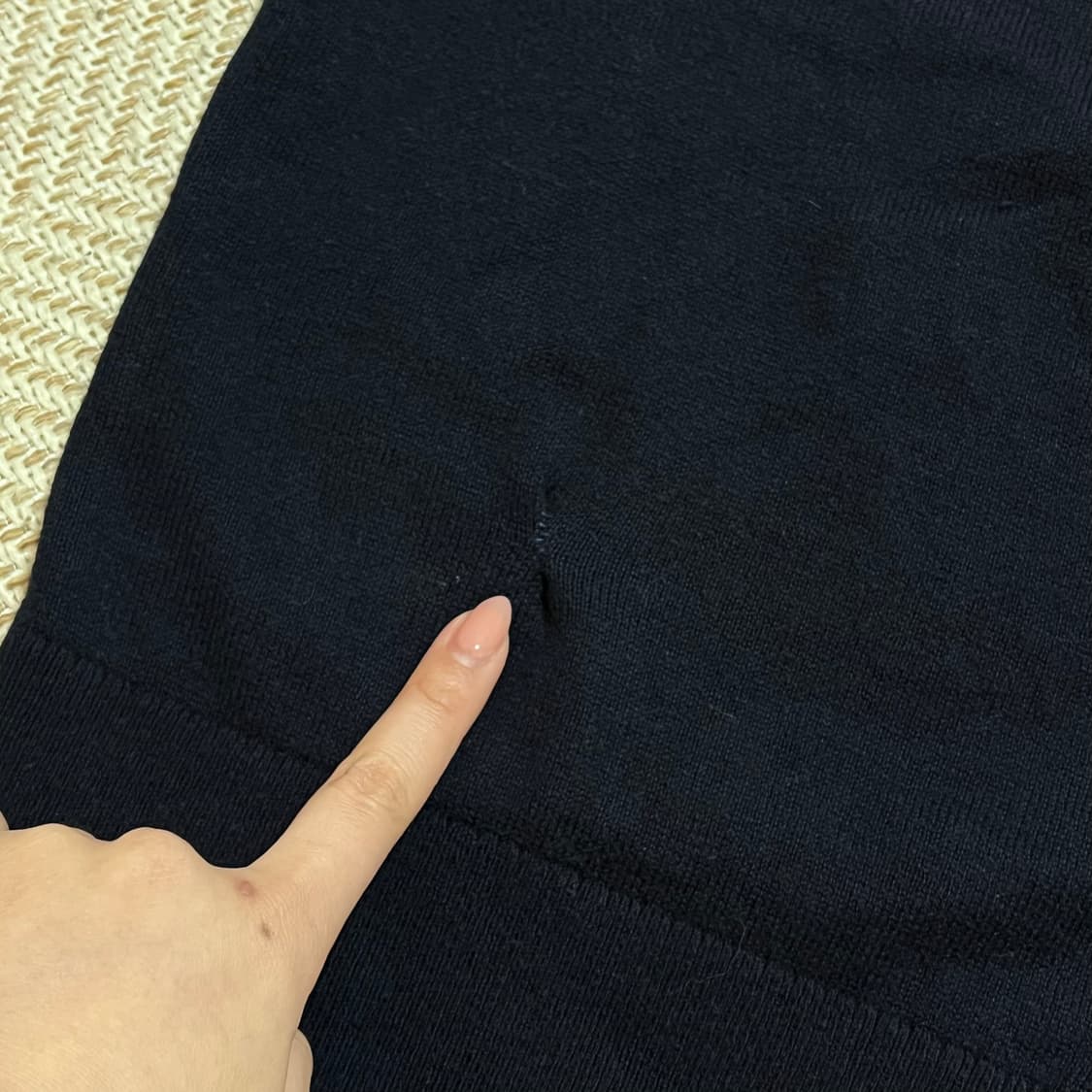 [정품] 타미 네이비 피마코튼 라운드 니트 [ M ] 상품이미지6