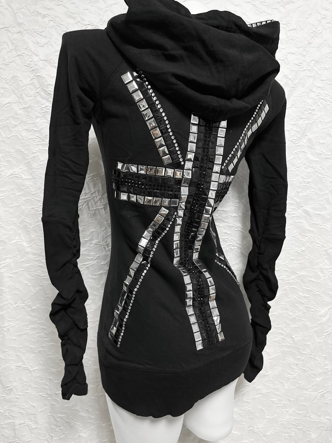 빈티지 d.i.a 다이아 갸루 펑크 유니언잭 스터드 후드 집업 상품이미지4