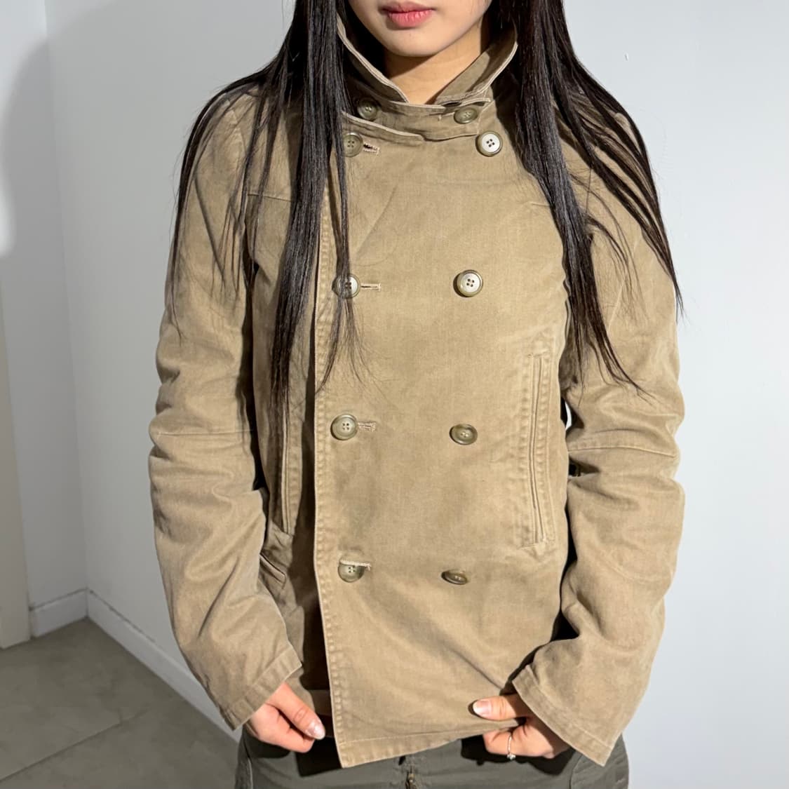 Tsumori chisato 베이지 브라운 더블 자켓 상품이미지4