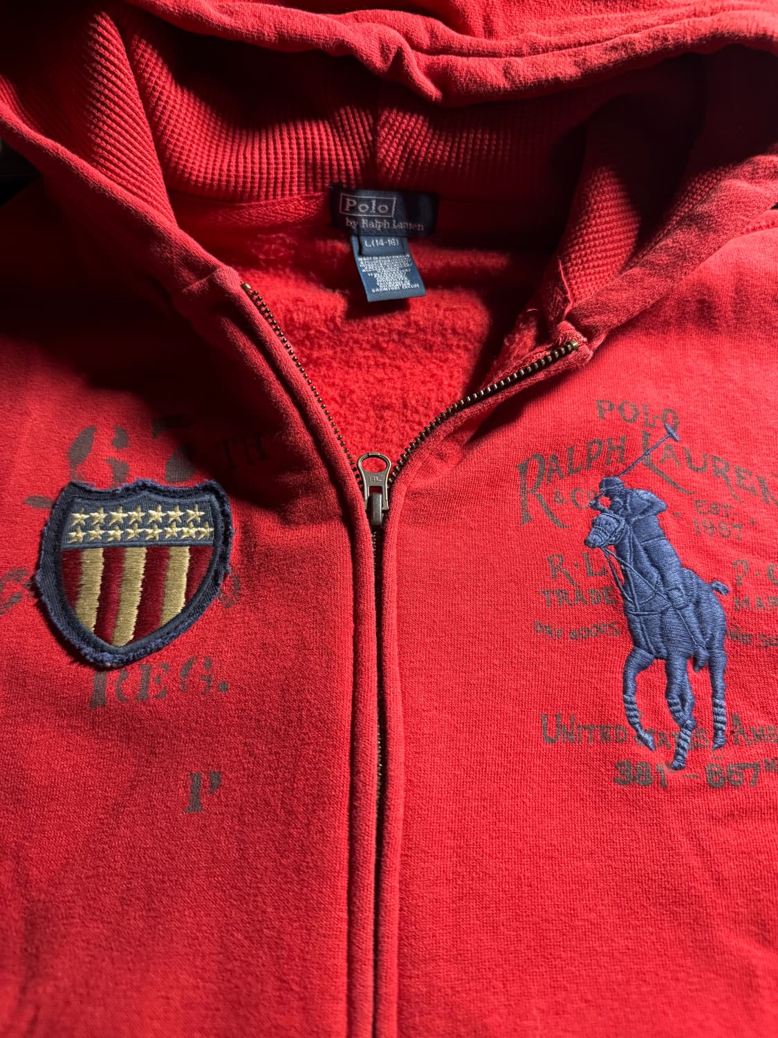 폴로 랄프로렌 빅포니 성조기 후드집업 상품이미지2