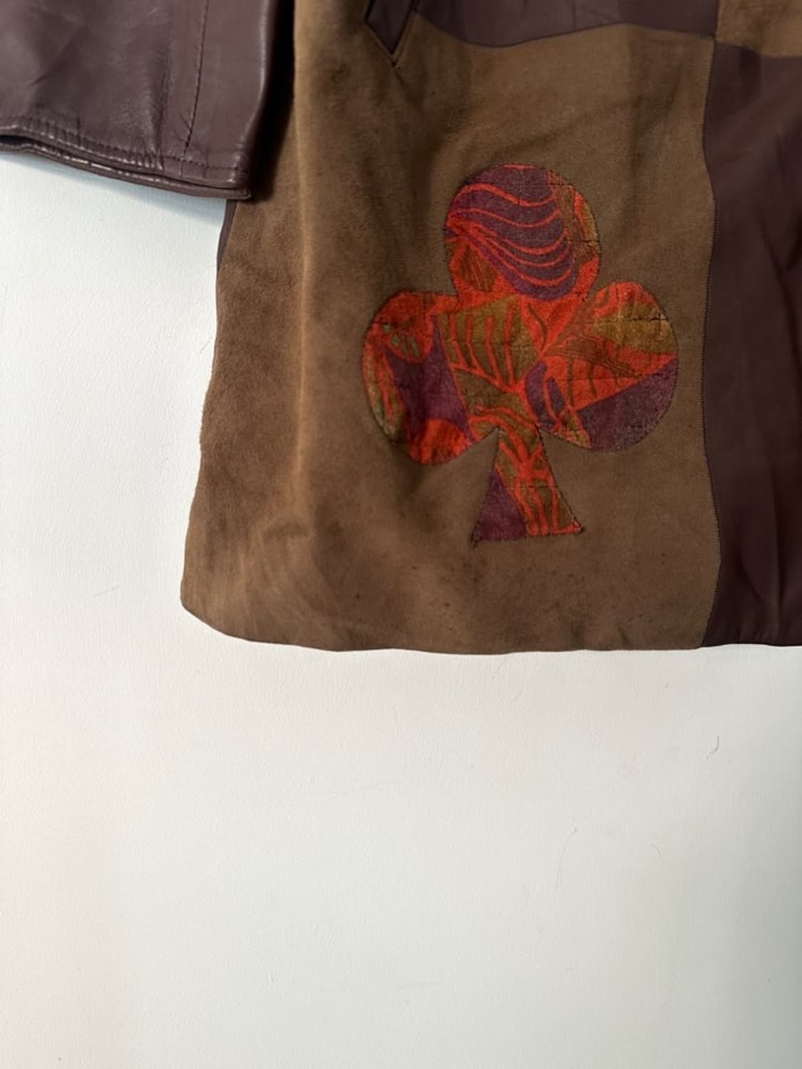 Suits symbol patch leather jacket / brow 상품이미지4