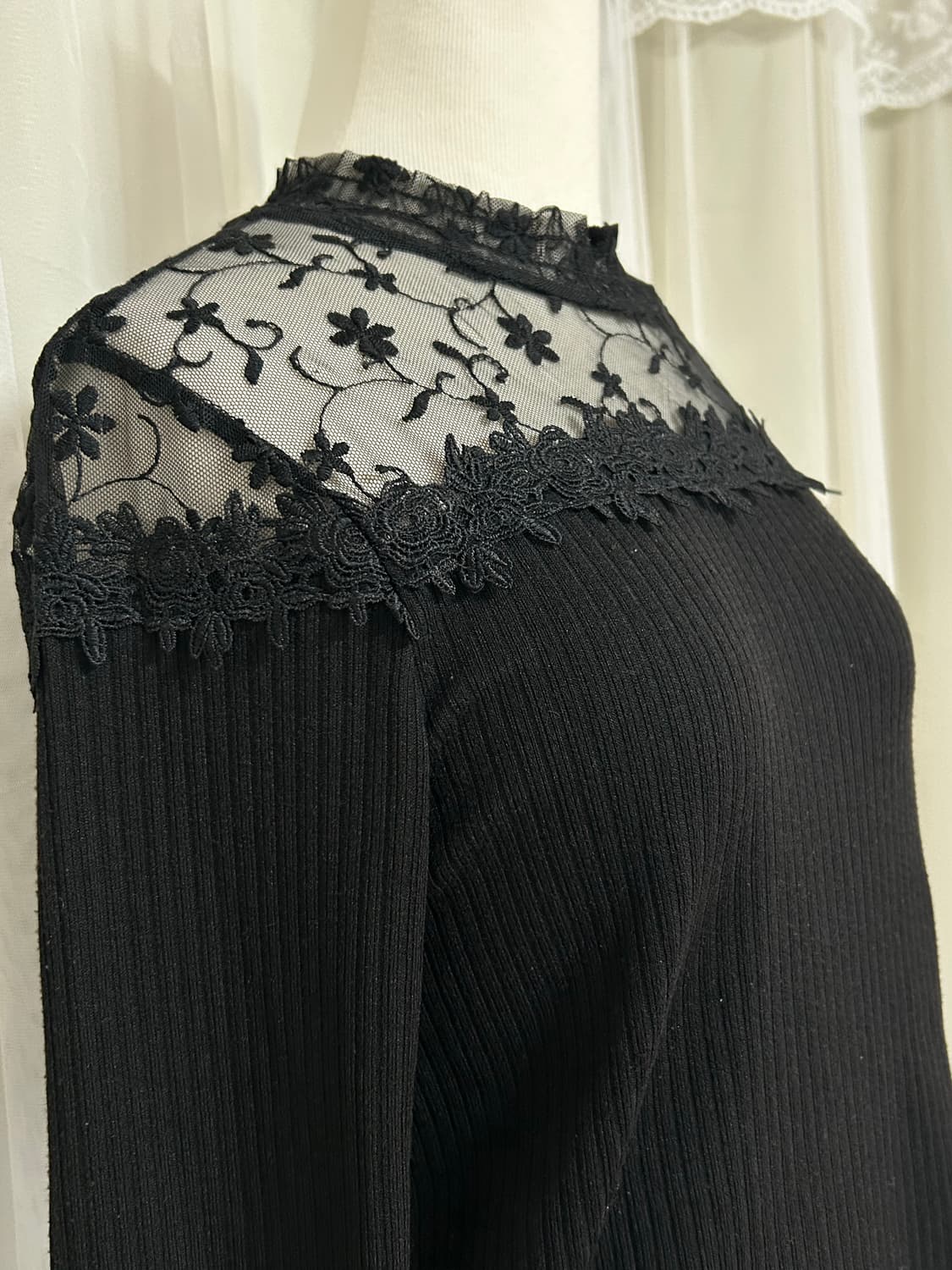 ingni 플로럴 시스루 골지 탑 공겜여주 고스 고딕  상품이미지2