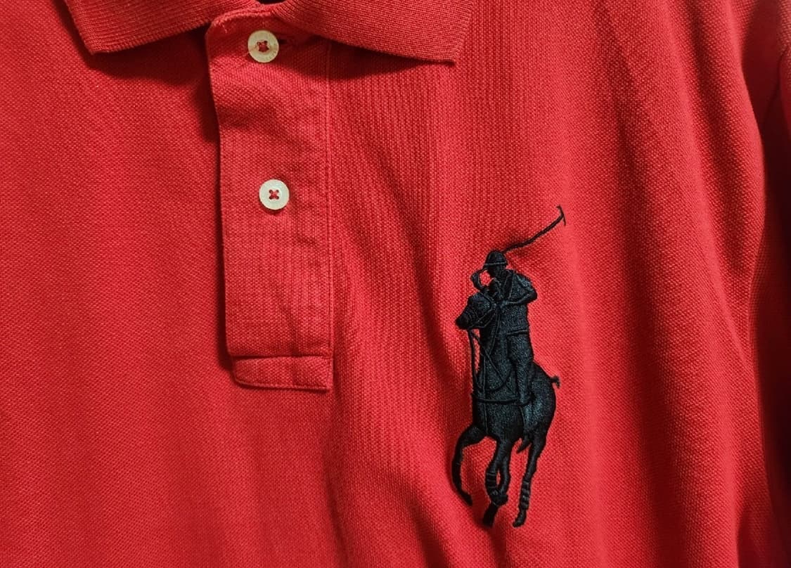 정품 폴로랄프로렌 빅포니 카라 레드 반팔티 L사이즈 상품이미지2