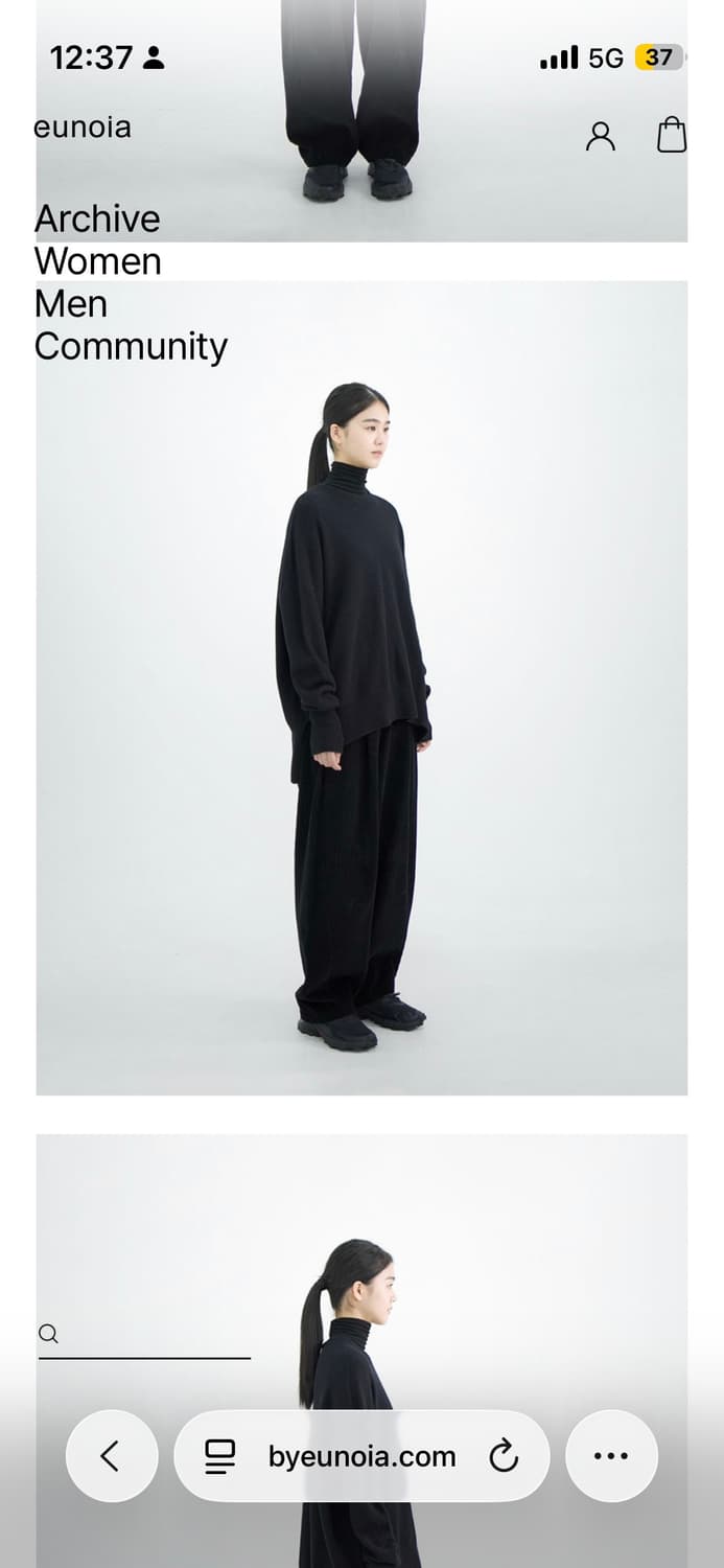 유노이아 코듀로이 팬츠 블랙  상품이미지5