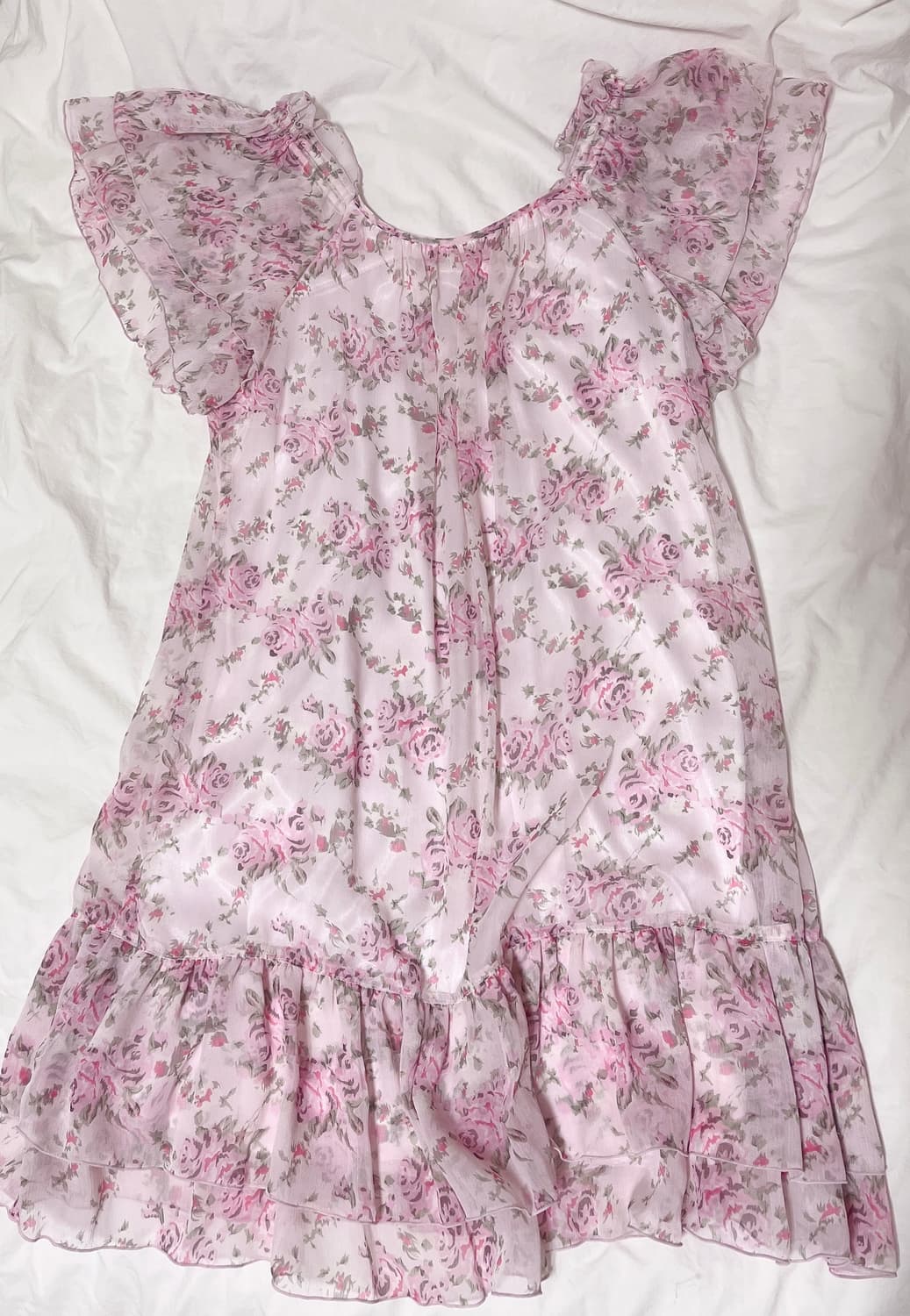 레스트로즈 오프숄더 원피스 플라워 꽃무늬 히메갸루 모리걸 로걀 빈티지 상품이미지3