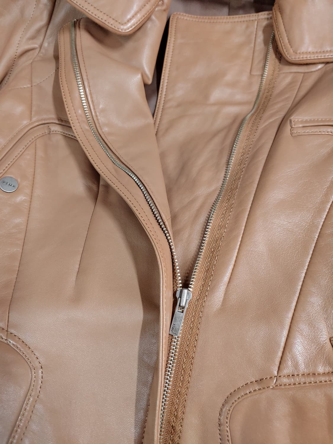 TIME 타임 브라운  양가죽 자켓 여성 55 상품이미지3