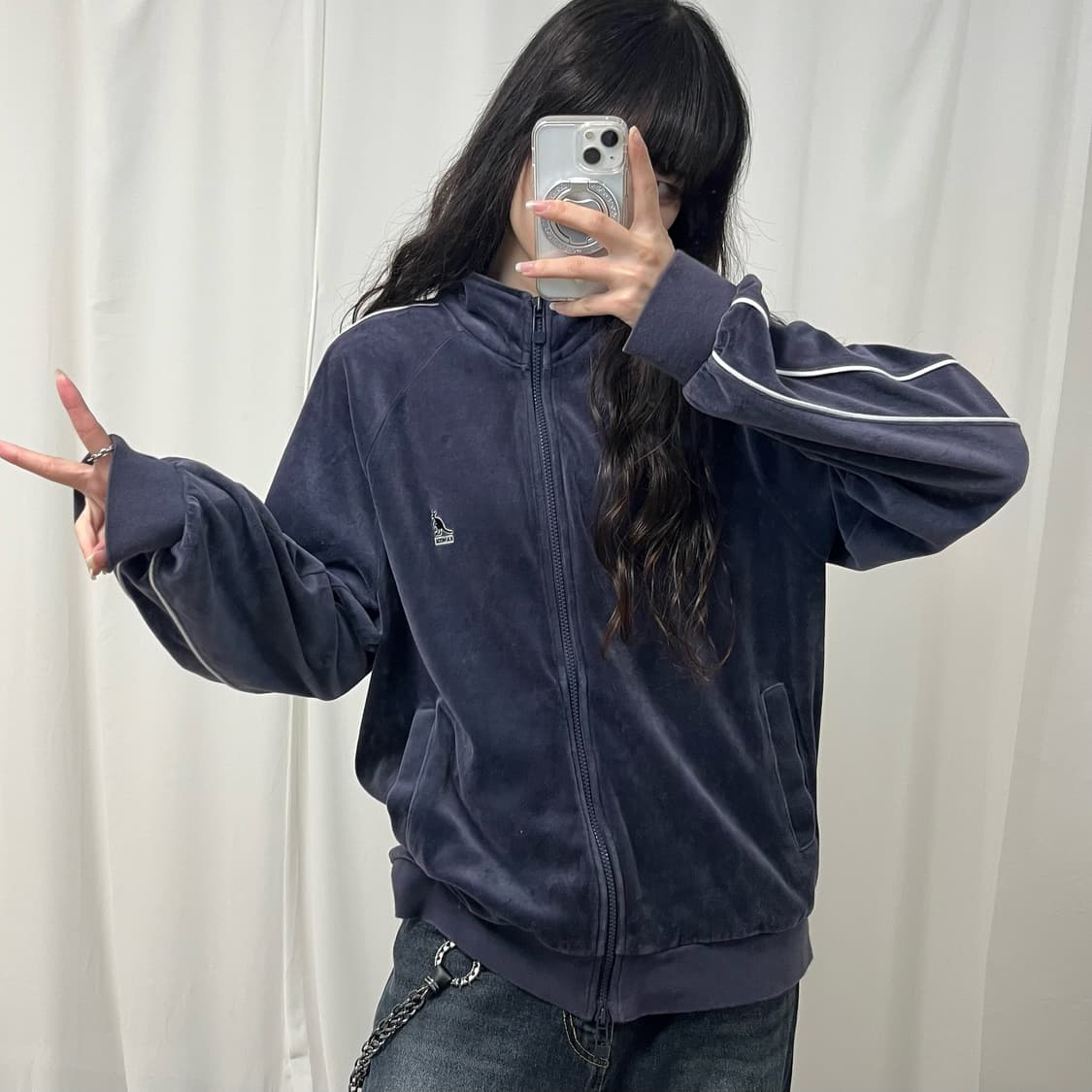 Kangol navy velour 2way jersey 상품이미지2