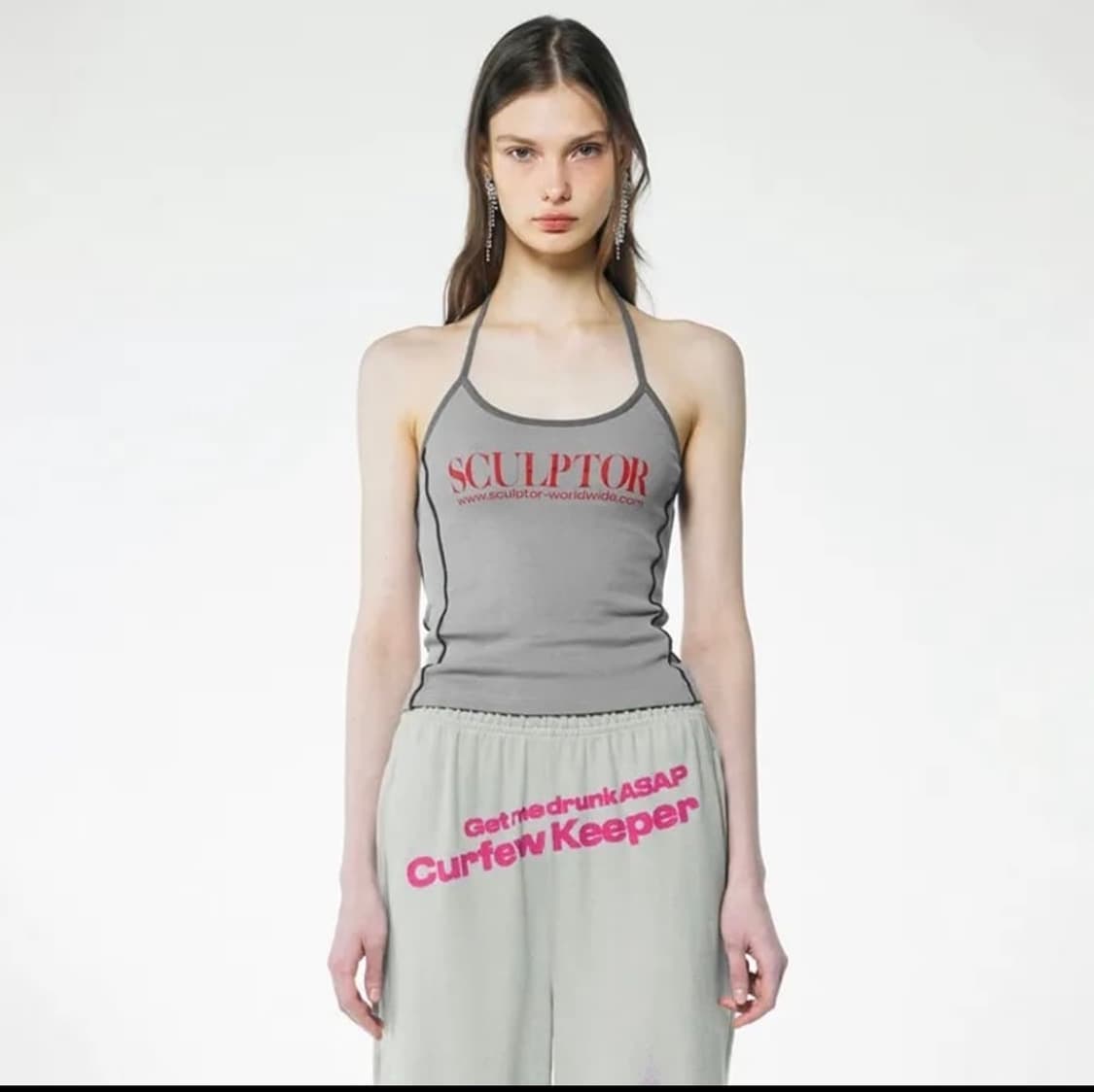 Sculptor 스컬프터 홀터넥 탑 그레이 상품이미지1