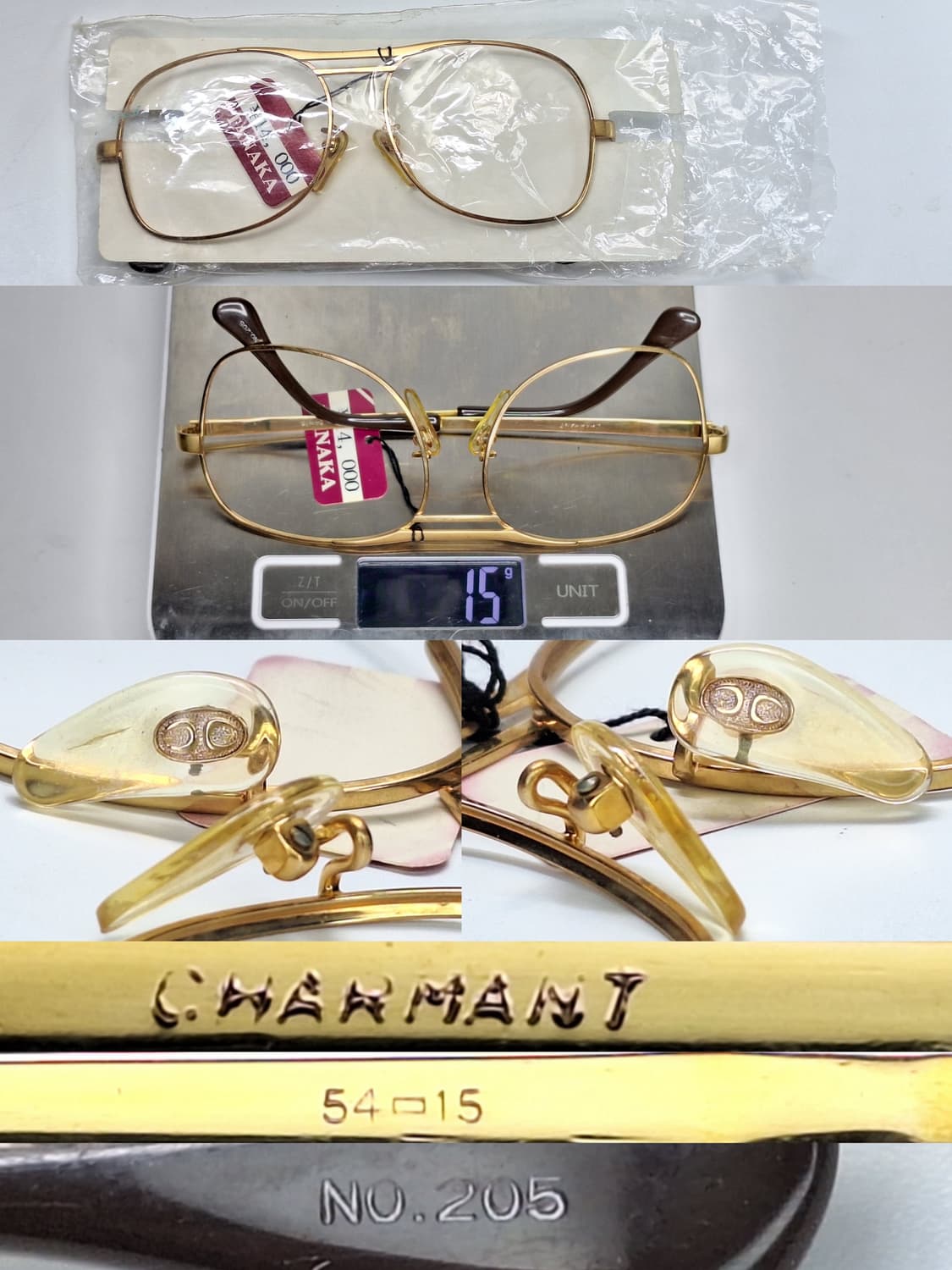 80s 일본제 빈티지 데드스톡/샤르망 NO.205 안경테 54mm 클래식 상품이미지9