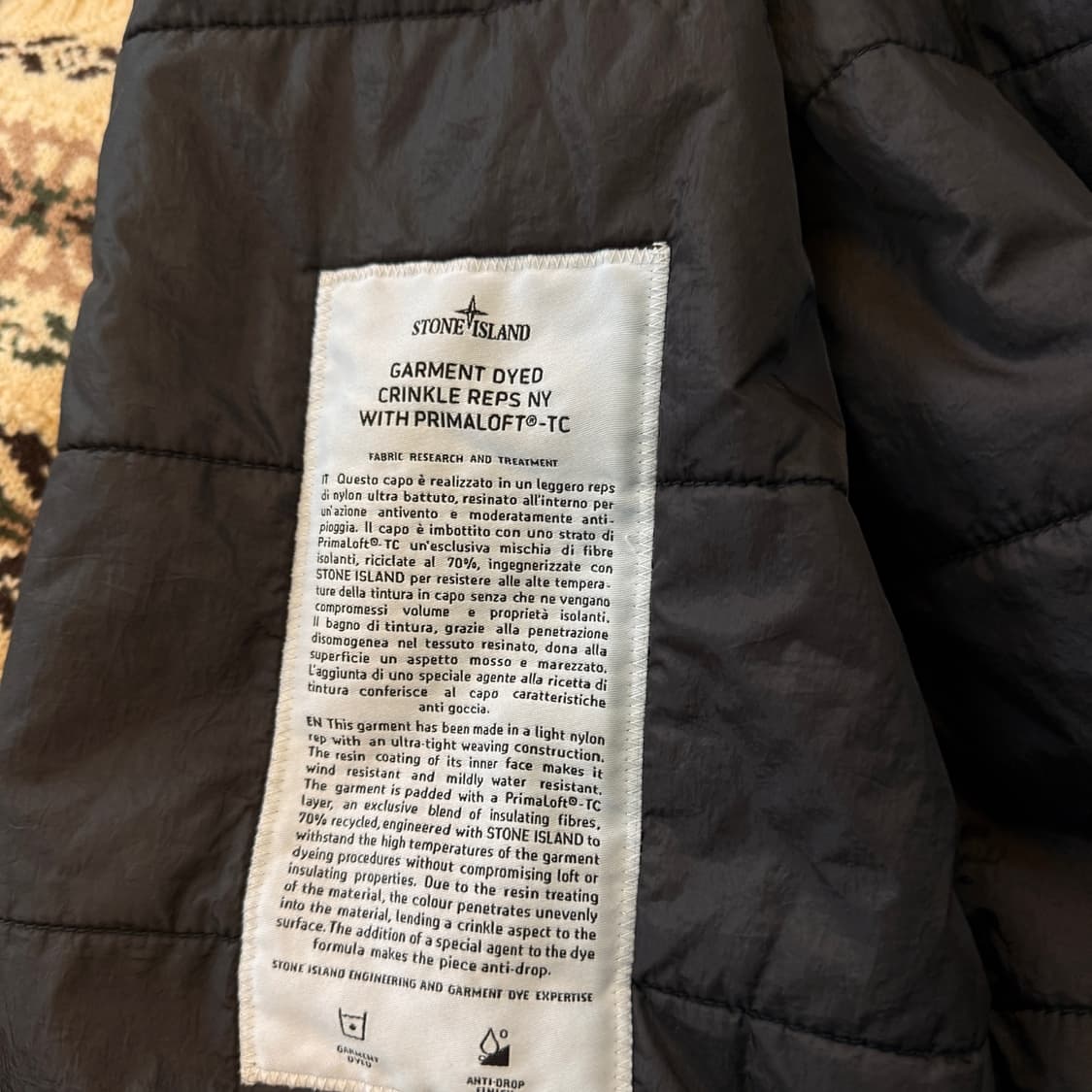 20FW 스톤 아일랜드 와펜 크링클랩스 프리마로프트 상품이미지6