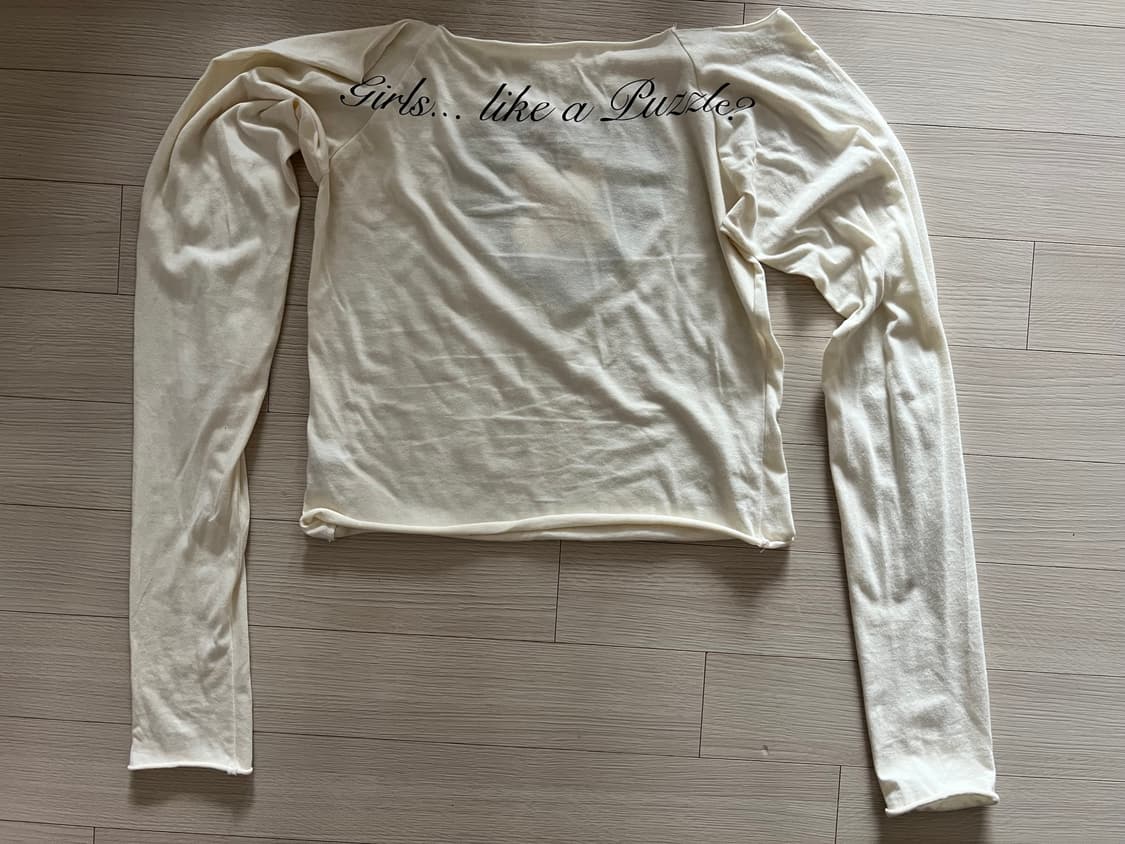 샵페어리 cross heart cut off t-shirt (cream) 상품이미지10