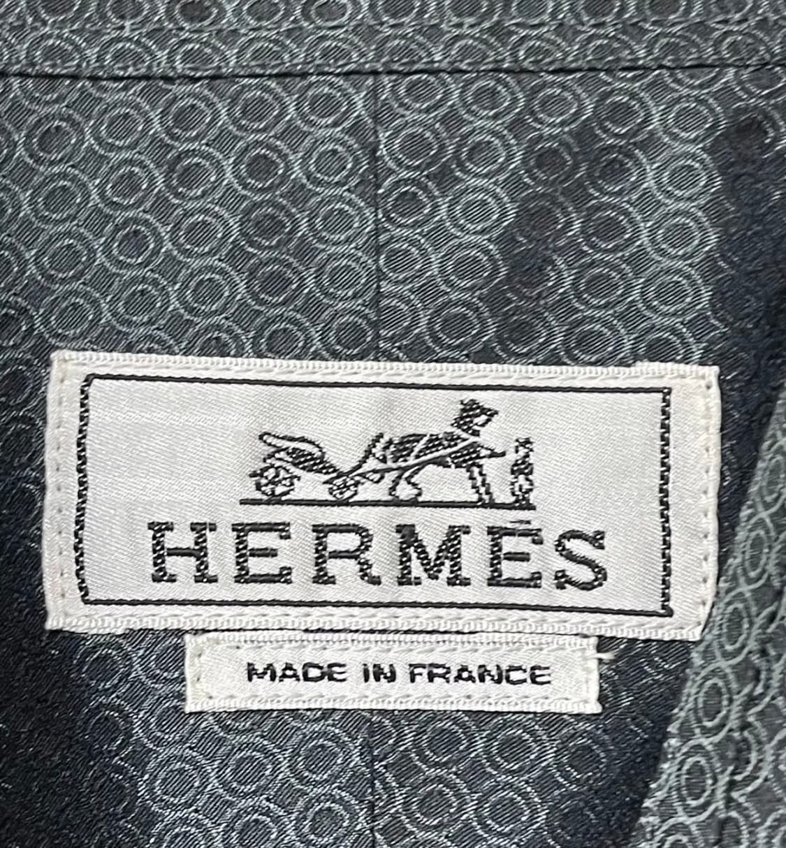 [42] 에르메스 실크 셀리에 버튼 오버핏 셔츠 상품이미지2