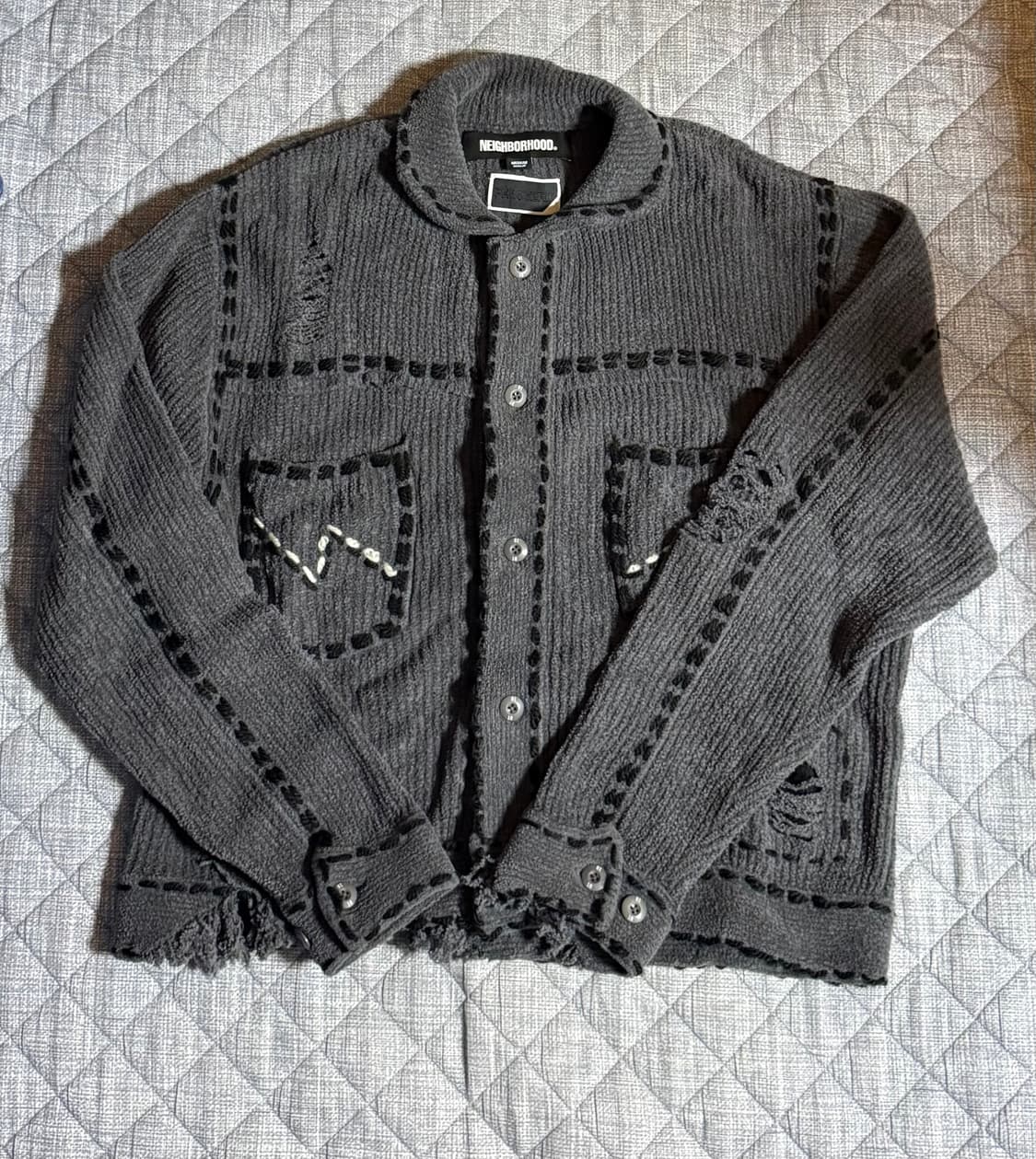 네이버후드 핑거린 phingerin 스티치 니트 가디건 100사이즈(M) 상품이미지6