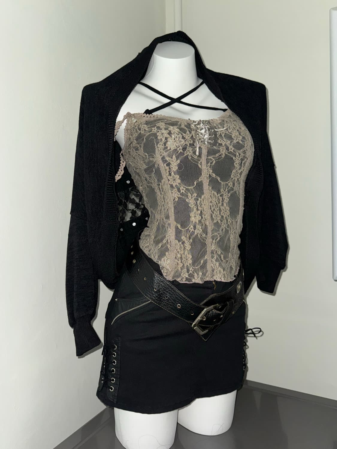 Cross Stone See-Through Long Bolero Card 상품이미지3