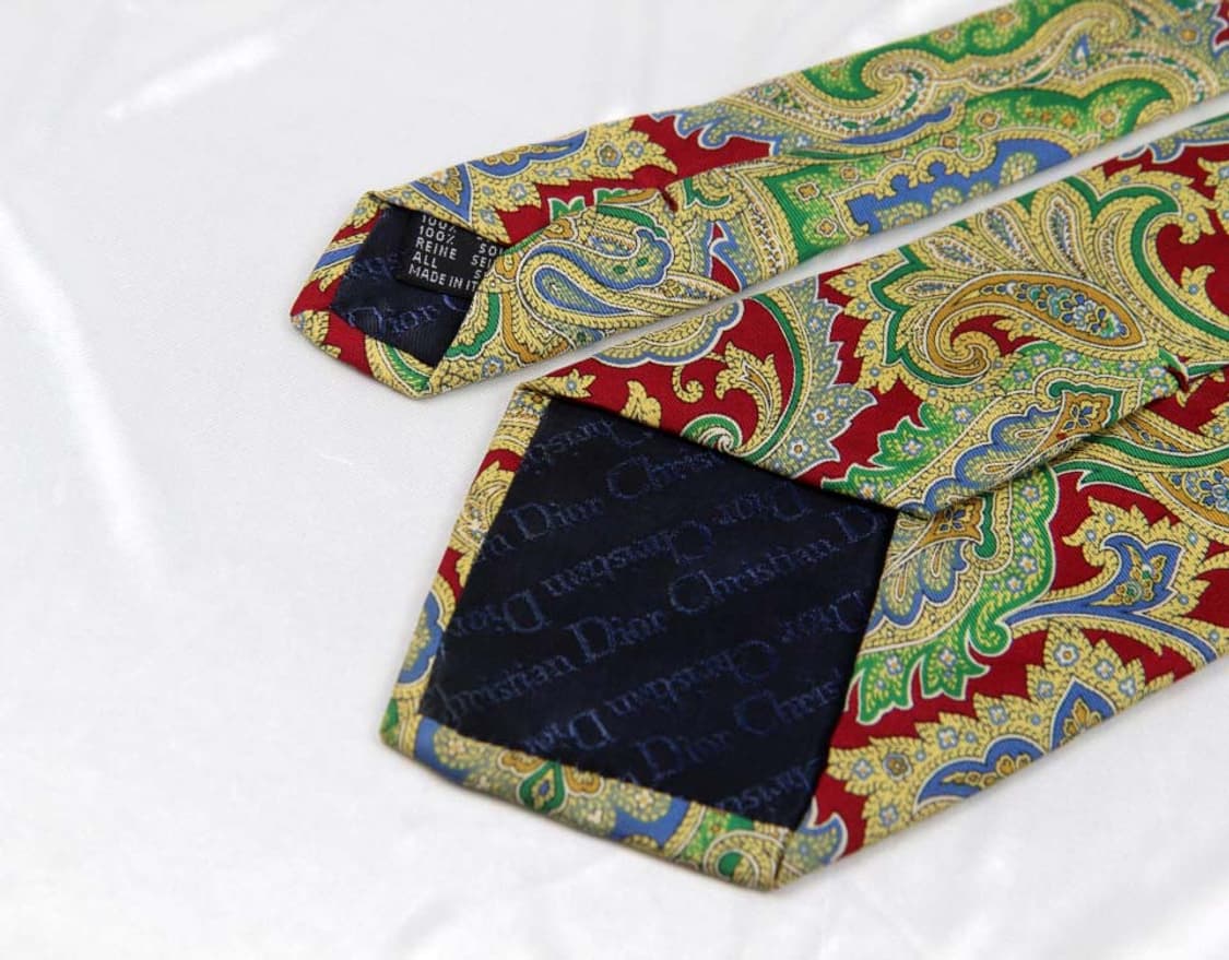 디올 9.2cm A등급 이태리 페이즐리 남자 명품 넥타이 상품이미지4
