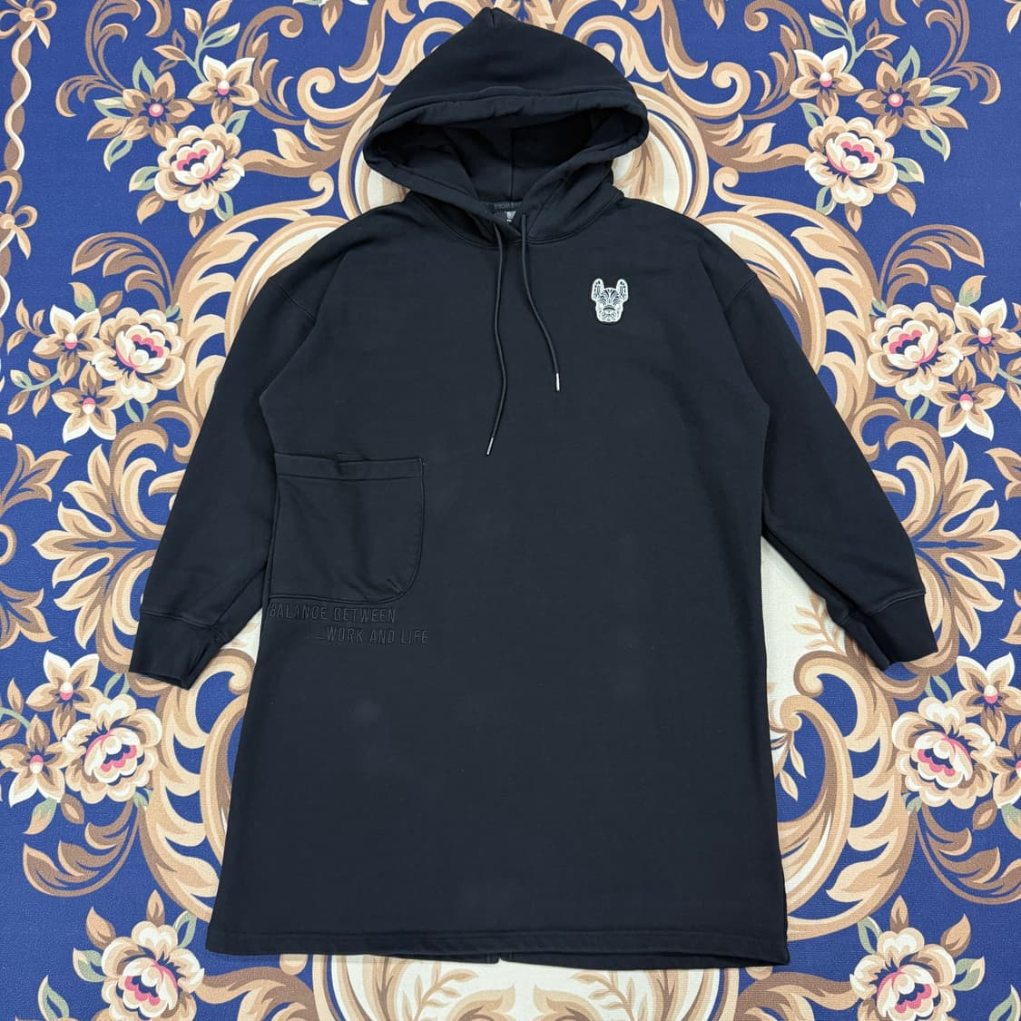 (F)라이프워크 엠브로이드 후드원피스(블랙) 상품이미지1