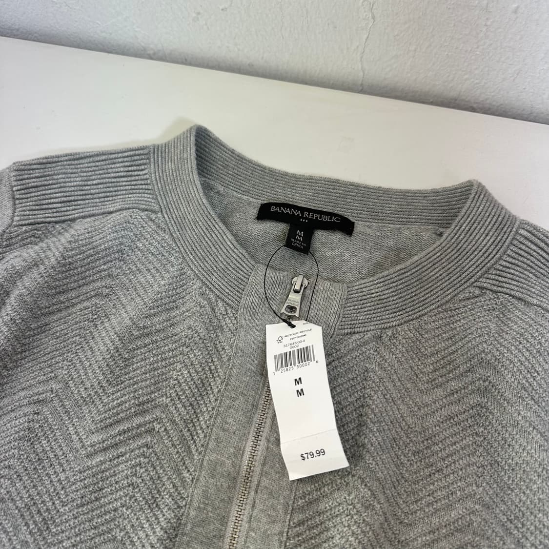 택달린새것 우먼M 바나나리퍼블릭 그레이 니트집업 상품이미지4