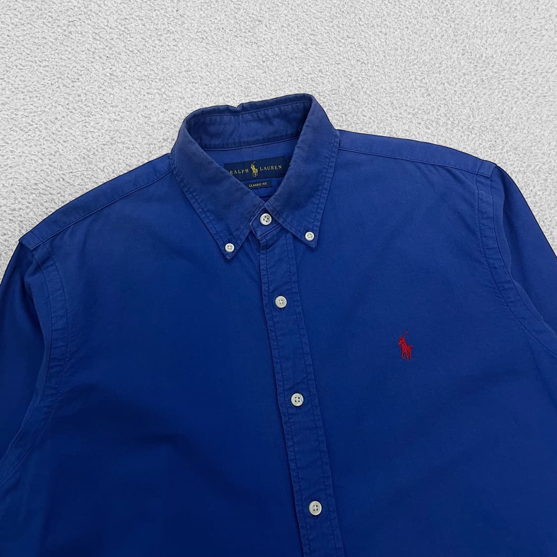 폴로 랄프로렌 포니 로고 솔리드 셔츠 블루 상품이미지2