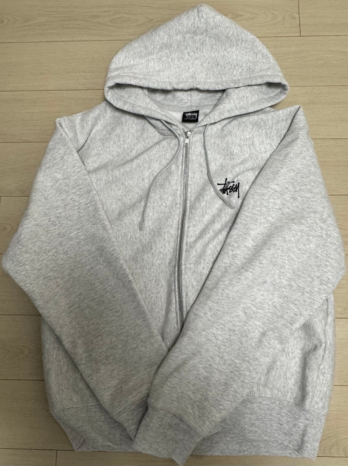 스투시 베이직 스투시 후드 집업 애쉬 헤더 (L) 상품이미지1